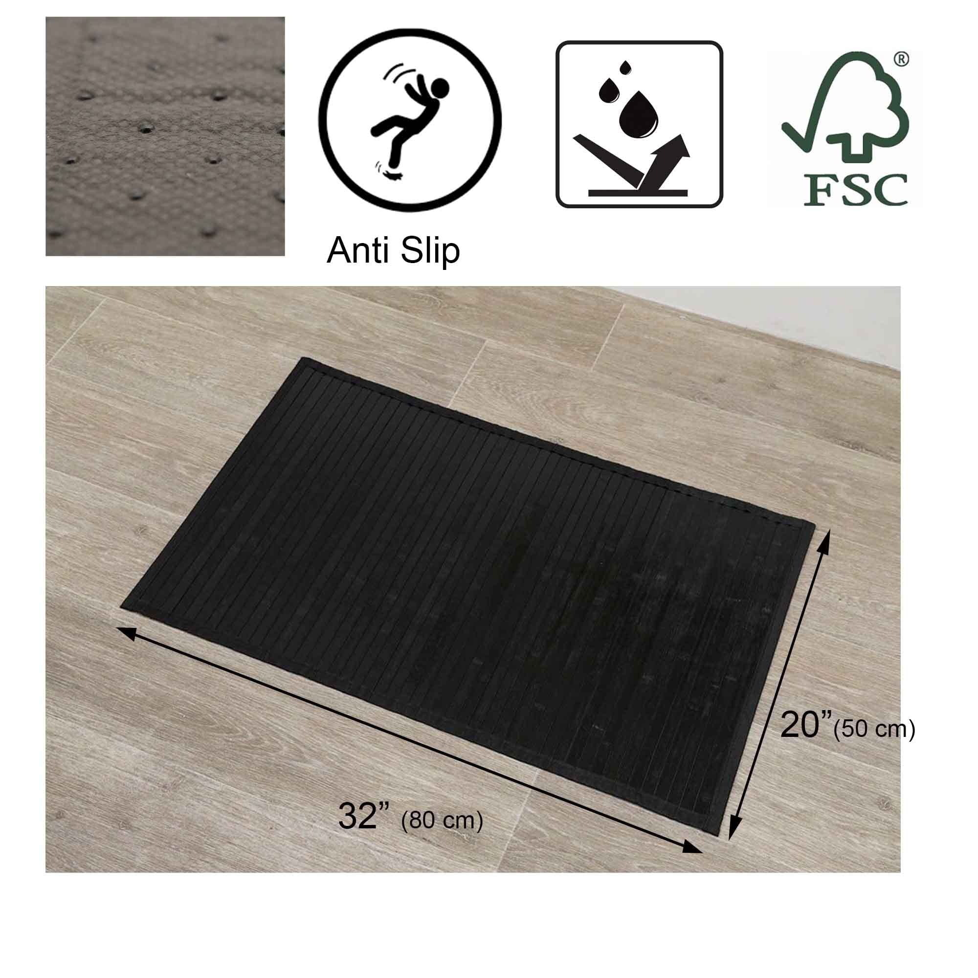 Premium French Style Bathroom Rug - Soft Bamboo Floor Mat 32
