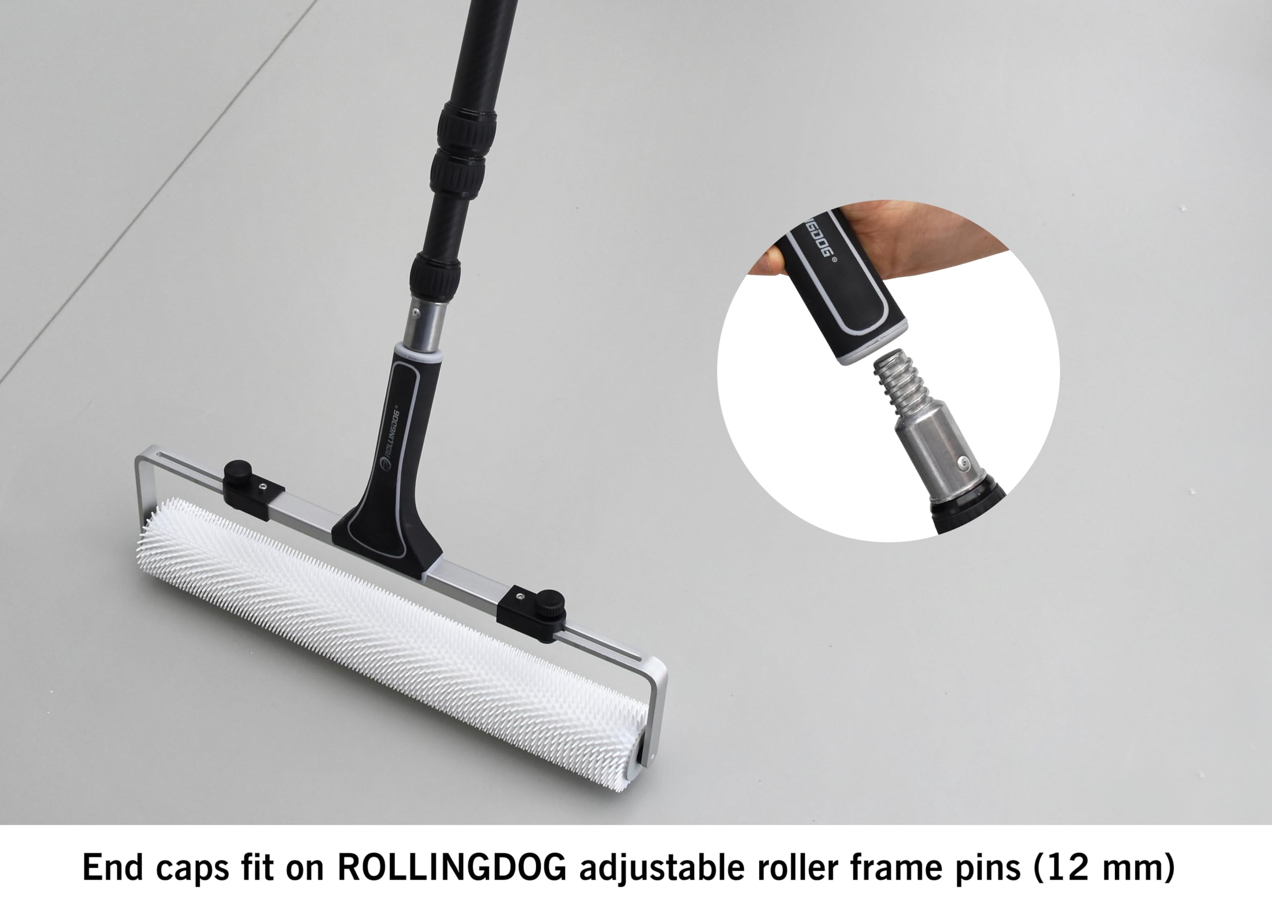 ROLLINGDOG 450mm Spiked Roller for Epoxy Floor & Self-Leveling Concrete - Heavy Duty Spiked Screeding Compound Roller for Cement, Concrete, Paint - Perfect for DIY Home Renovation & Professional Construction Projects