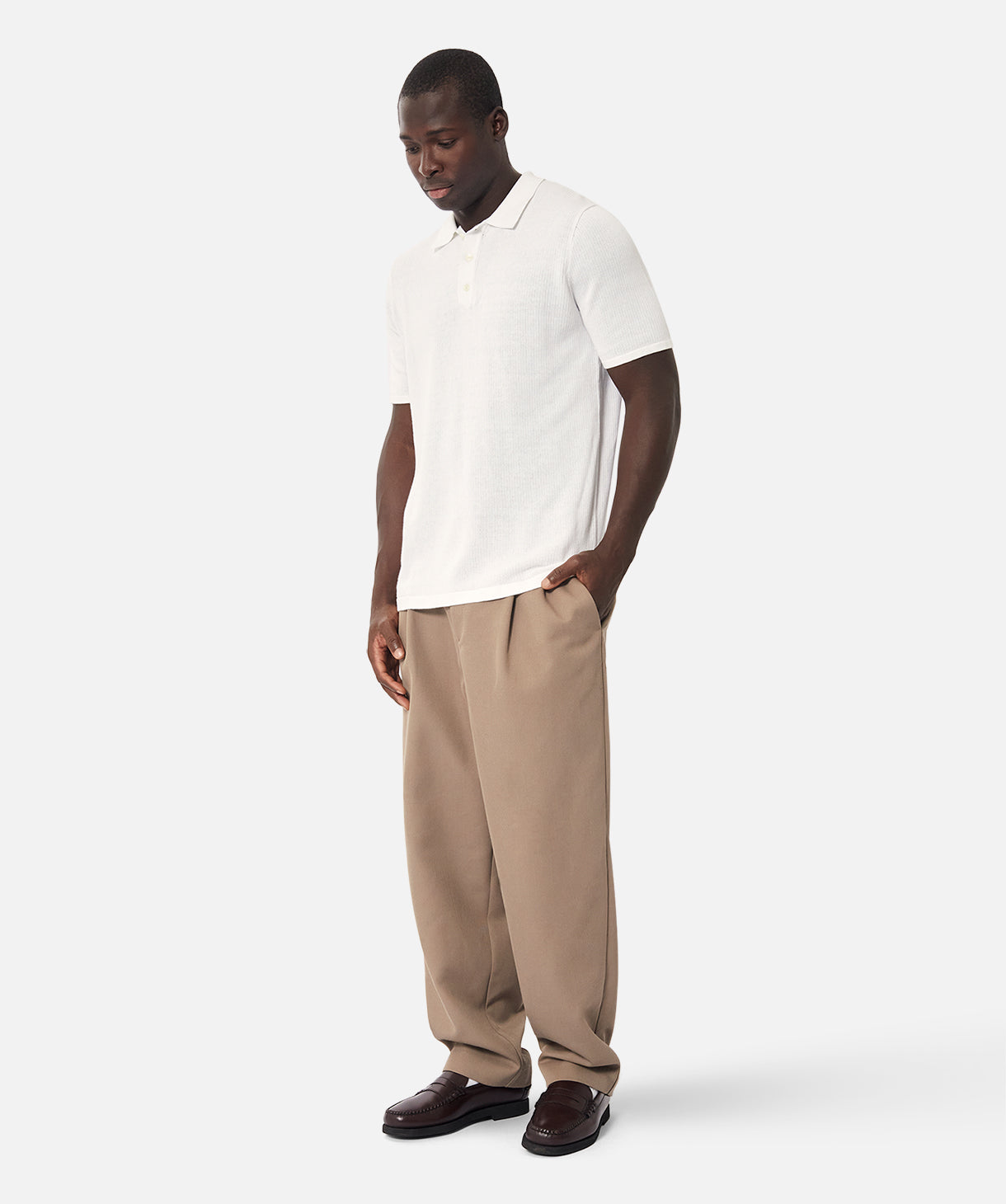 Barletta Polo Shirt for Men - Classic Casual Chalk White Cotton Shirt for Golf, Office & Everyday Wear
