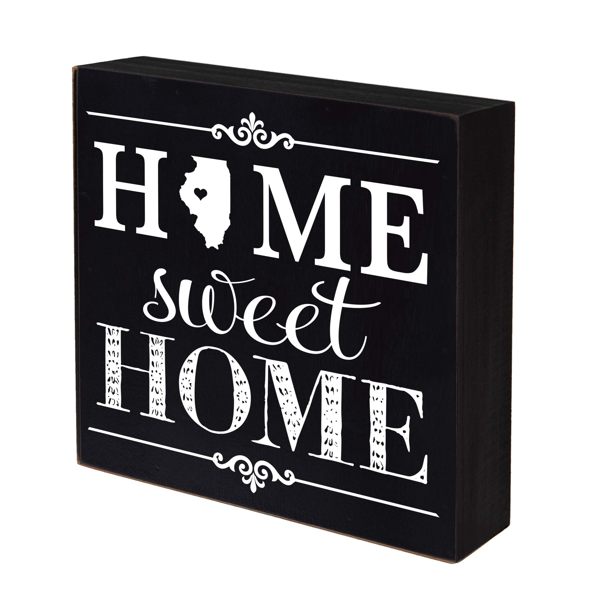 LifeSong Milestones Illinois Home State Shadow Box - Family Established Housewarming Gift - 10x10 Black Wooden Keepsake - Perfect for Home Decor, Shelf Display & Sentimental Gifts for New Homeowners