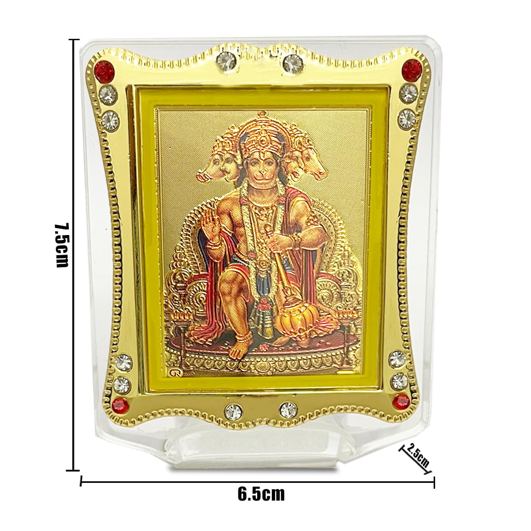 Panchmukhi Hanuman Idol Statue - 5 Face Hindu God Statue for Car Dashboard, Home & Office Decor | Spiritual Showpiece for Pooja Room, Meditation Space & Gift