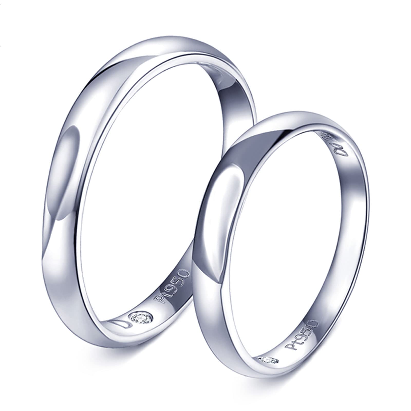 Diamond Matching Couples Rings for Him and Her - Sterling Silver/10K/14K/18K Wedding Promise Rings with Free Engraving | Perfect for Anniversaries, Engagements & Romantic Gifts