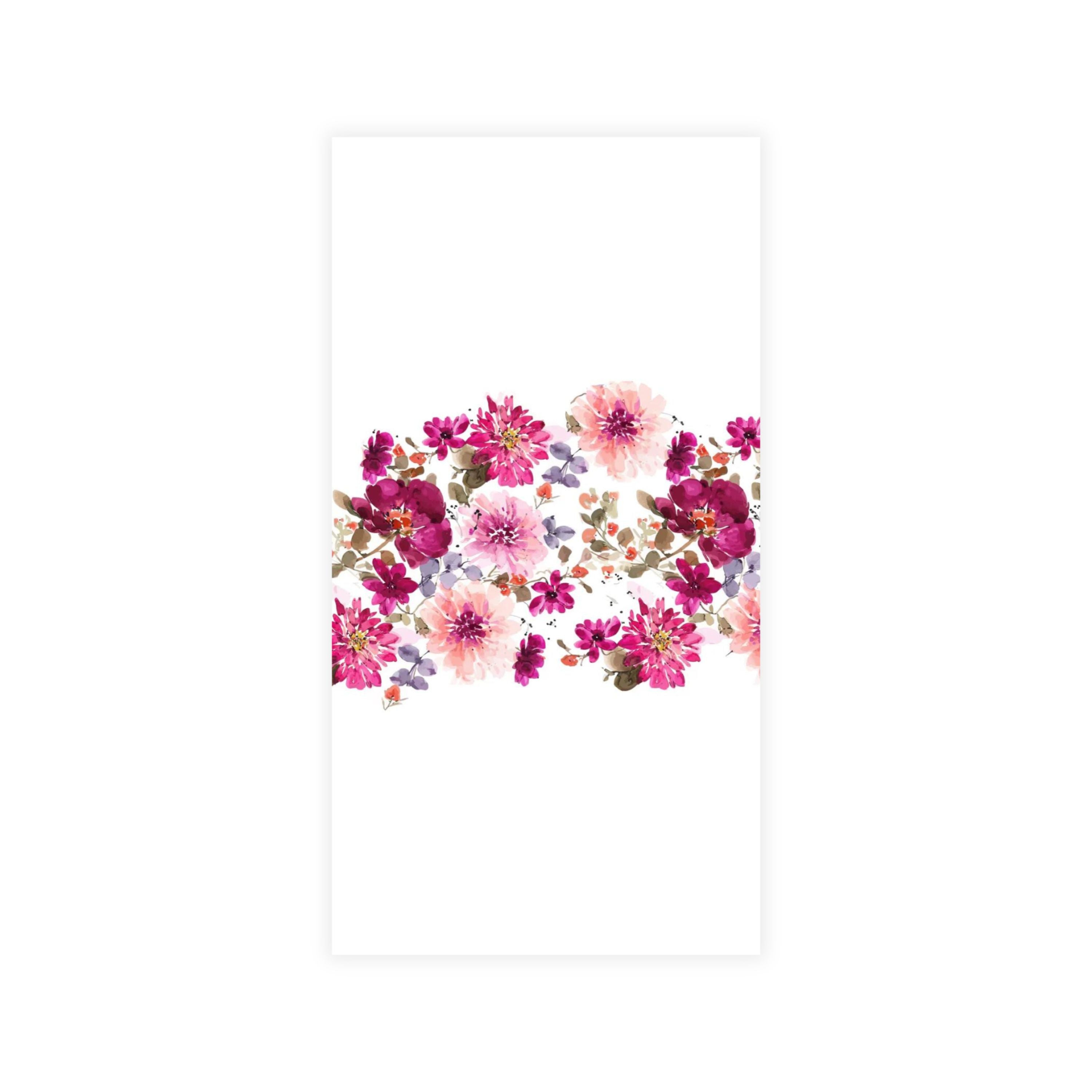 Premium Disposable Linen-Like Paper Guest Towels - 16 Pack Fuchsia Dahlias Floral Design - Perfect for Weddings, Parties & Upscale Events