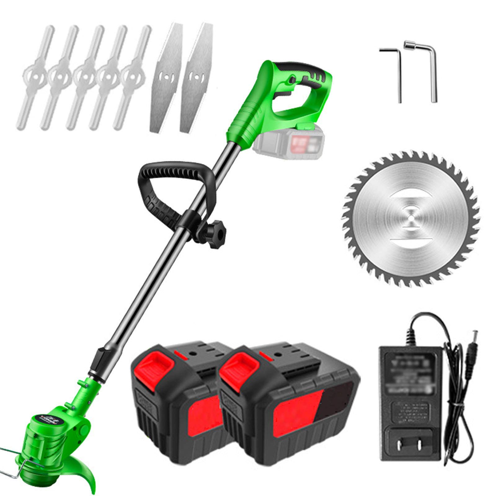 **Powerful Cordless String Trimmer with Detachable Battery – Lightweight Grass Brush Cutter for Lawn & Yard Maintenance – Includes 1/2 Batteries & Charger – Perfect for Landscaping, Gardening & DIY Home Care**