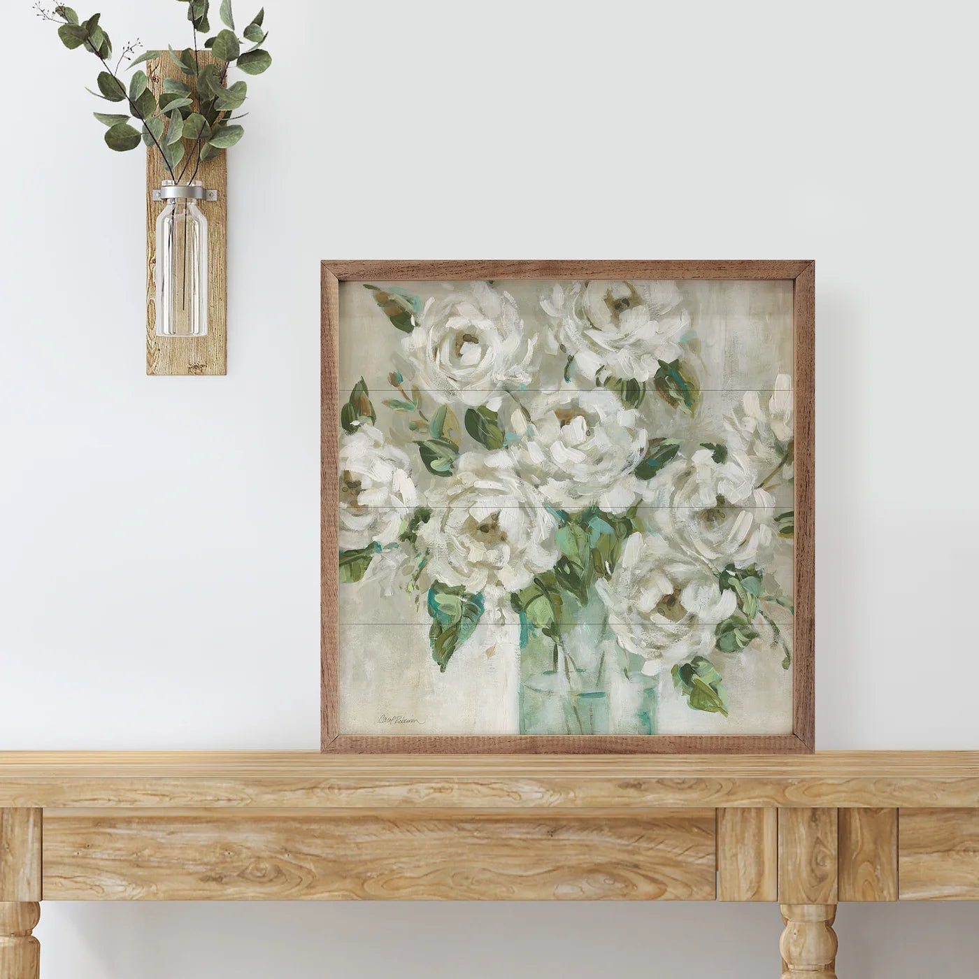 Afternoon Peonies by Carol Robinson - Floral Wall Art Print in Wood Frame - Perfect for Living Room, Bedroom & Office Decor