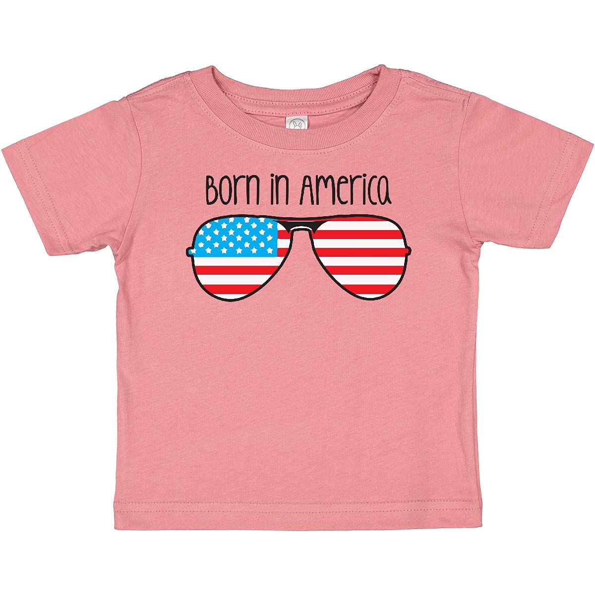 Inktastic Born in America Baby T-Shirt - Patriotic American Flag Graphic Tee for Infants & Toddlers - Perfect for 4th of July, Memorial Day & Family Photo Outfits