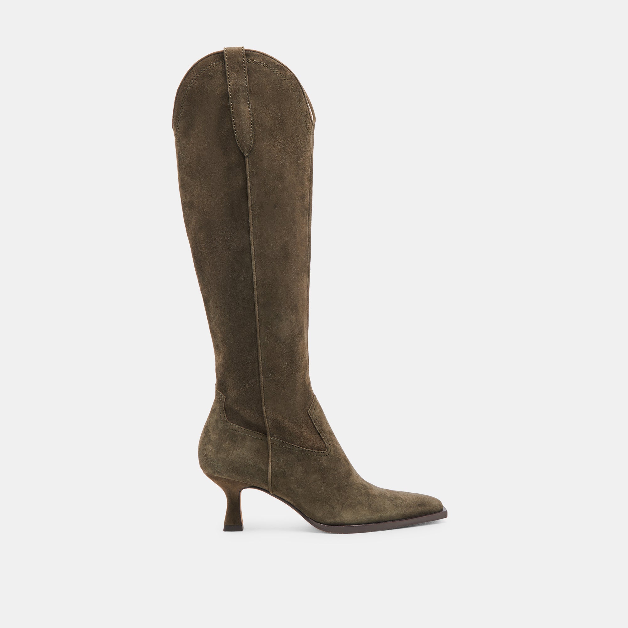 Ariana Wide Calf Boots in Army Suede - Comfortable & Stylish Boots for Women, Perfect for Fall & Winter Outfits, Office Wear & Casual Occasions
