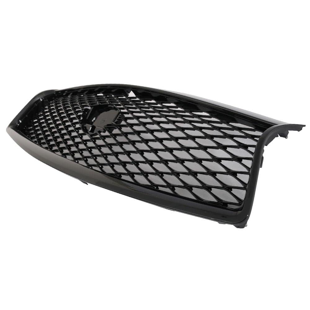 2014-2017 Infiniti Q50 Eau Rouge ER Style ABS Glossy Black Front Bumper Grill Hood Mesh - Pre-Painted Black Grille Replacement for Enhanced Style & Airflow - Perfect for Car Upgrades & Performance Modifications