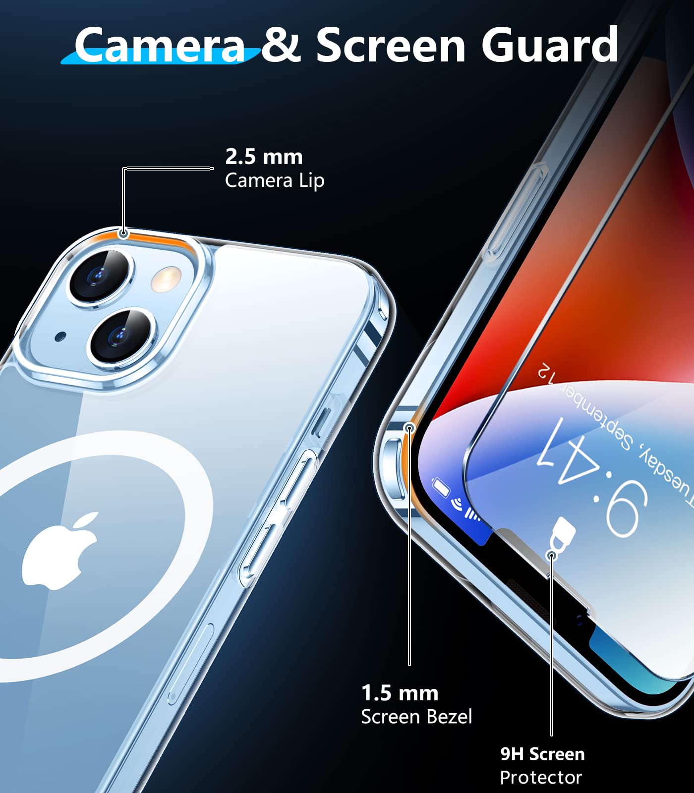 Temdan Magnetic Clear Case for iPhone 13 (6.1
