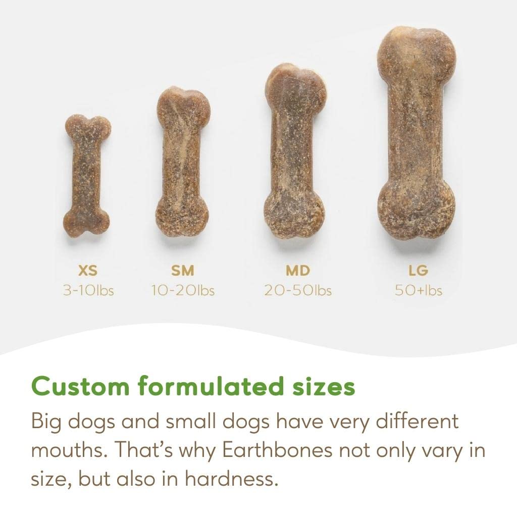Earthbones Dental Chews for Dogs 20-50lbs - Natural Teeth Cleaning Treats for Medium Dogs, 30 Count - Promotes Fresh Breath & Healthy Gums - Perfect for Daily Oral Care & Training Rewards