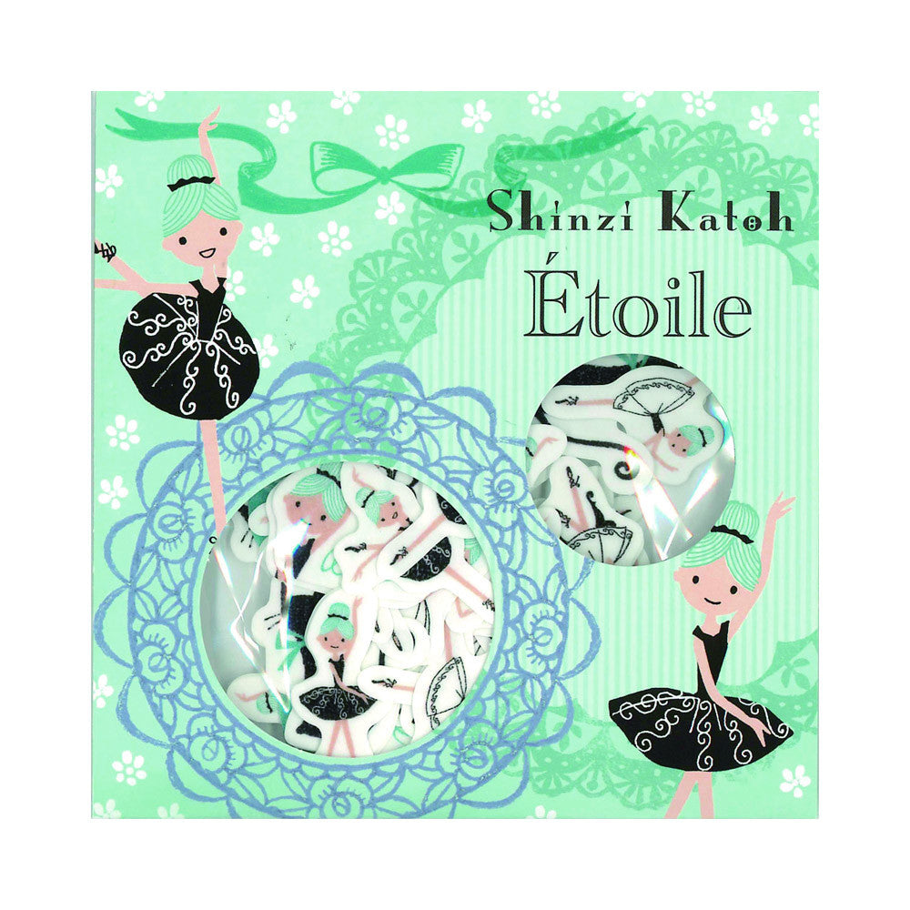 Ballet Etoile Flake Stickers by Shinzi Katoh - 64pcs Set for Scrapbooking, Journaling & DIY Crafts