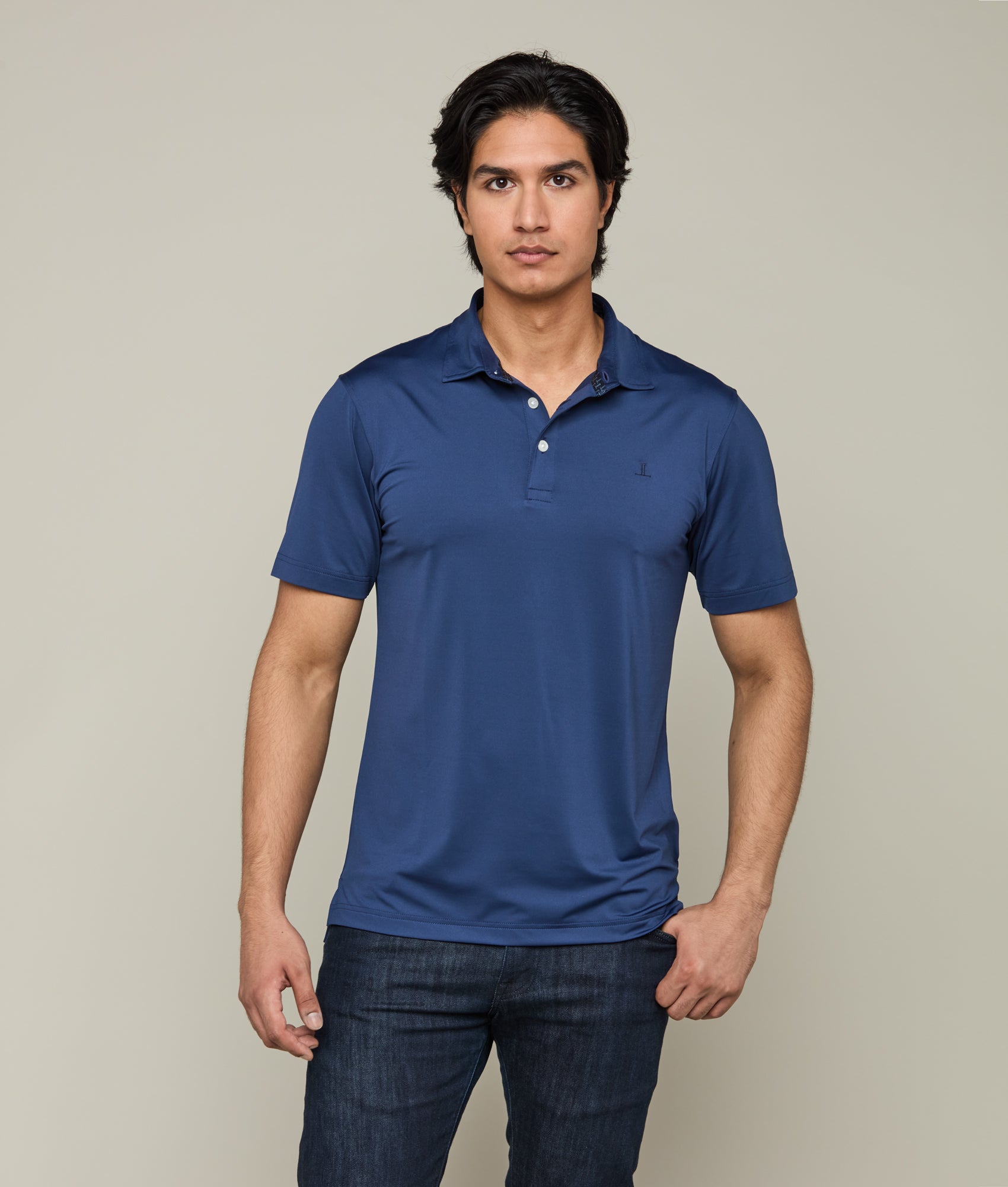Lucchese Men's Golf Polo Shirt - Dallas Cowboys Navy Blue Performance Polo for Golf & Casual Wear | Moisture-Wicking, Breathable Fabric for Sports & Outdoor Activities