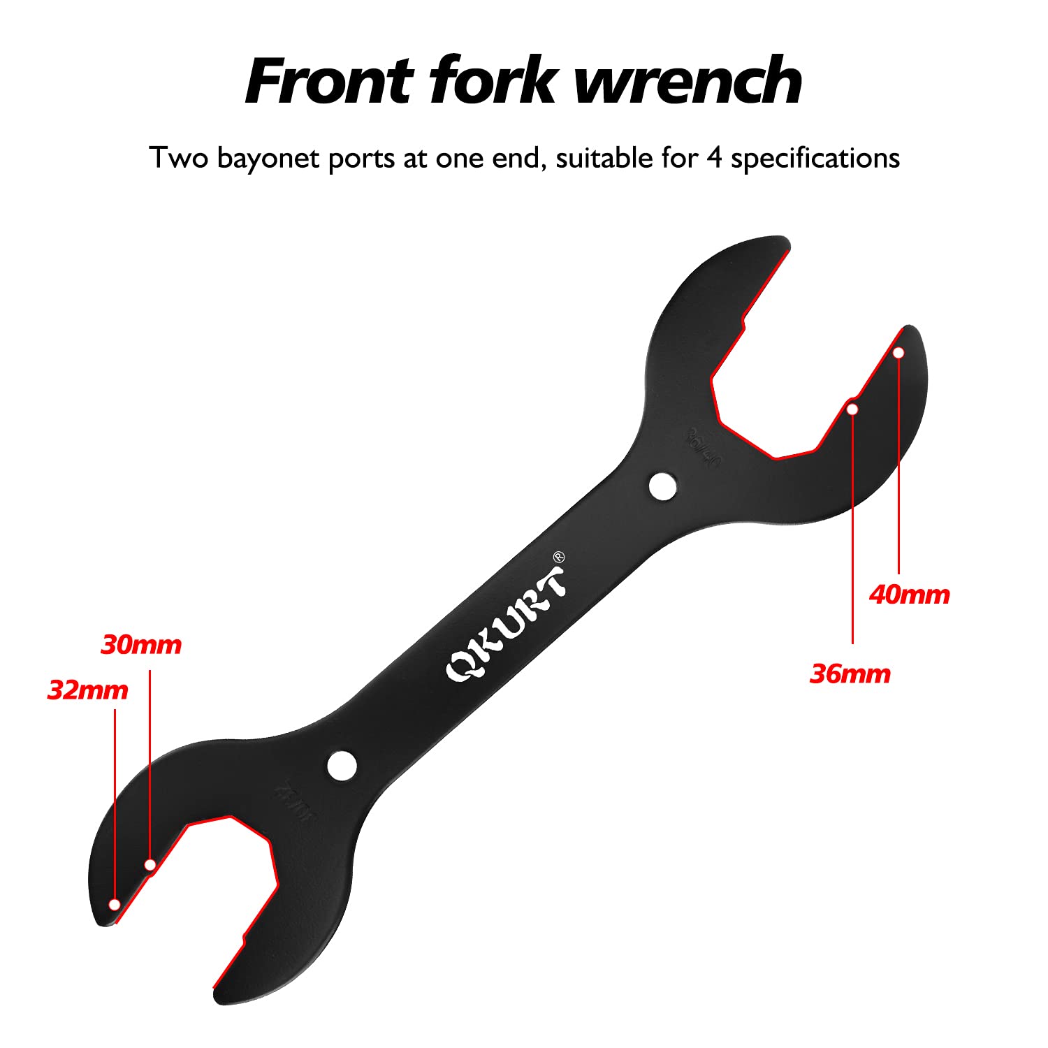 4 in 1 Bike Headset Wrench Tool - Heavy Duty 30/32/36/40mm Bicycle Headset Spanner for MTB, Road & Hybrid Bikes - Perfect for Bike Maintenance & Repair