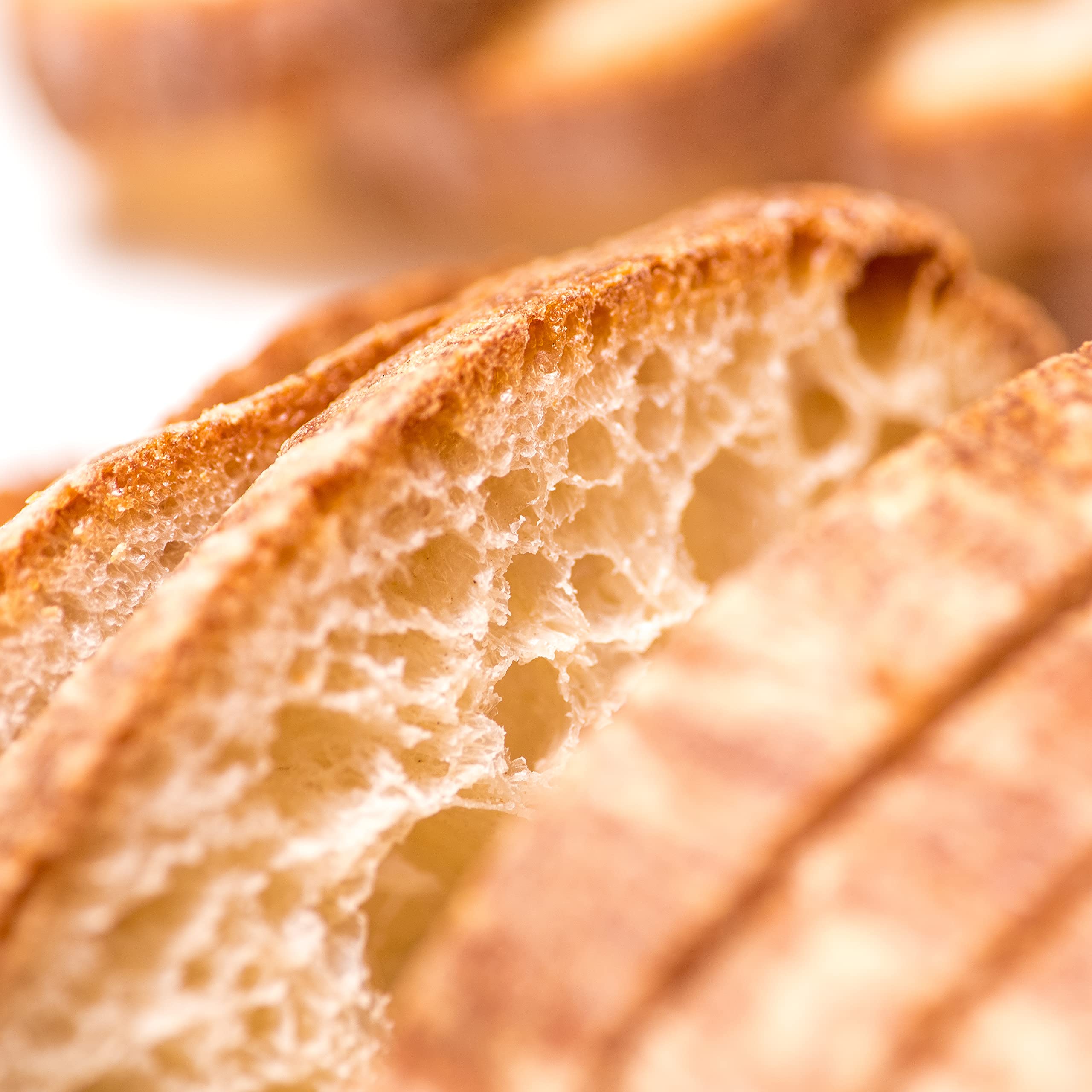 Artisan Ciabatta Rustica Bread - Handmade, All Natural, High Fiber, Sliced Loaf (4-Pack) | Perfect for Sandwiches, Toast & Charcuterie Boards