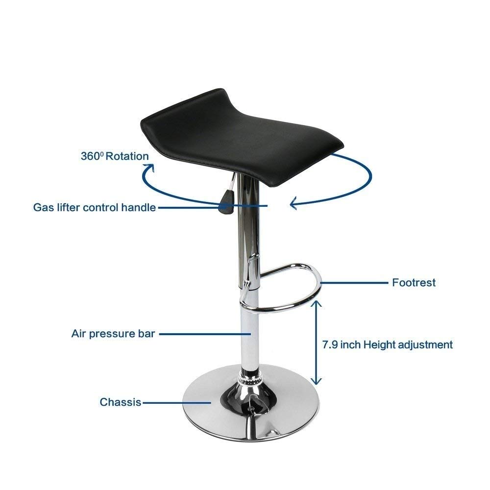 2-Pack Modern Faux Leather Adjustable Height Bar Stools with Chrome Base - Chocolate Brown - Perfect for Kitchen Islands, Breakfast Bars & Home Bars