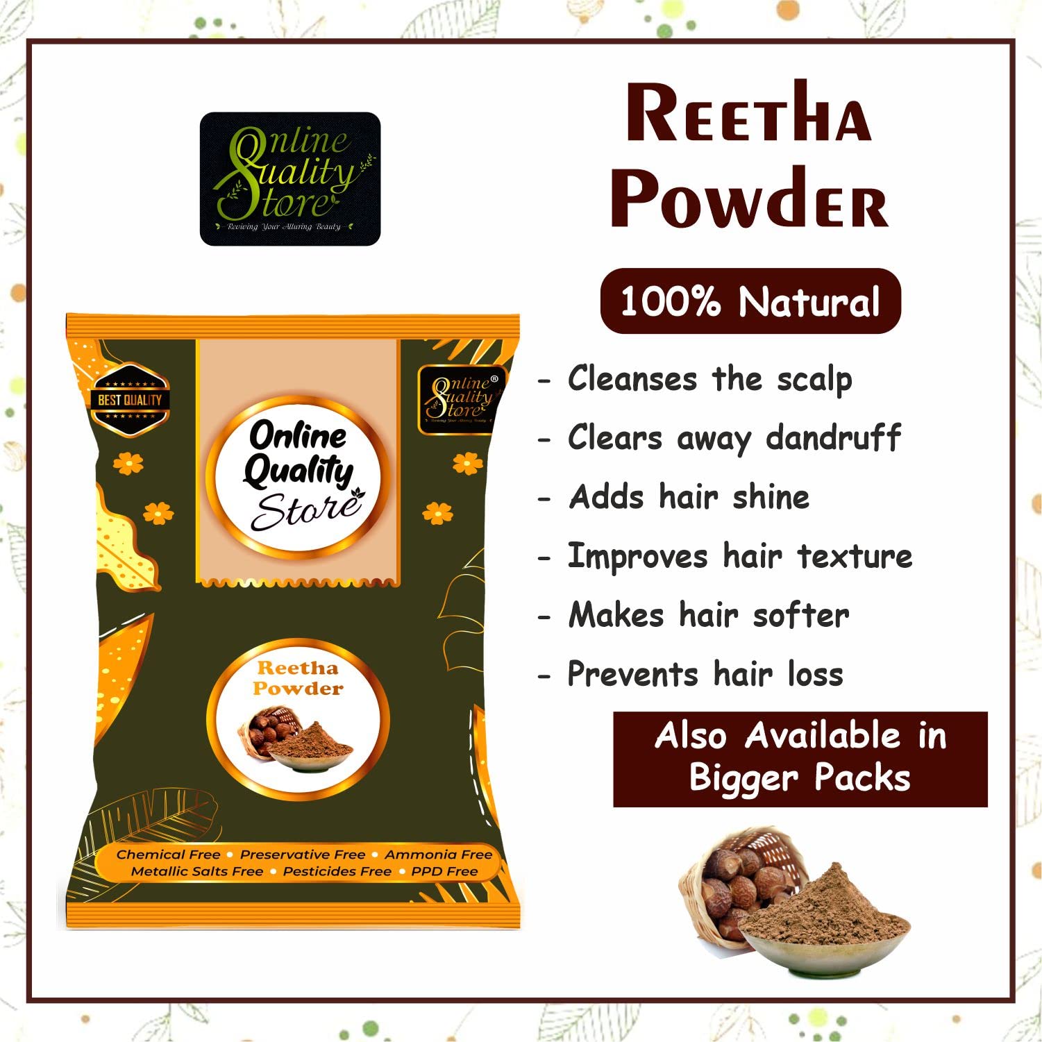 Organic Amla, Reetha, Shikakai, Bhringraj & Hibiscus Hair Powder Combo - 1400g Ayurvedic Hair Mask for Dry, Frizzy & Damaged Hair | Natural Hair Growth Treatment | DIY Hair Pack for Smooth & Shiny Hair | Perfect for Home Hair Care Routine & Spa Treatments