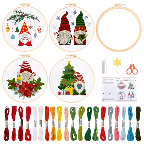 4PCS Gnomes Embroidery Kit