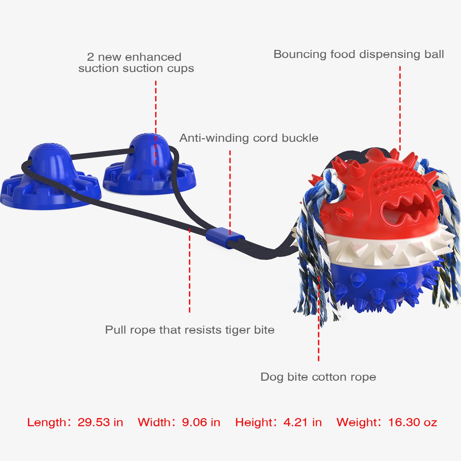Durable Indestructible Dog Chew Toys for Aggressive Chewers - Interactive Puzzle Ball, Rope Tug of War & Teeth Cleaning Toy for Puppies (Blue) | Perfect for Teething, Boredom Relief & Mental Stimulation