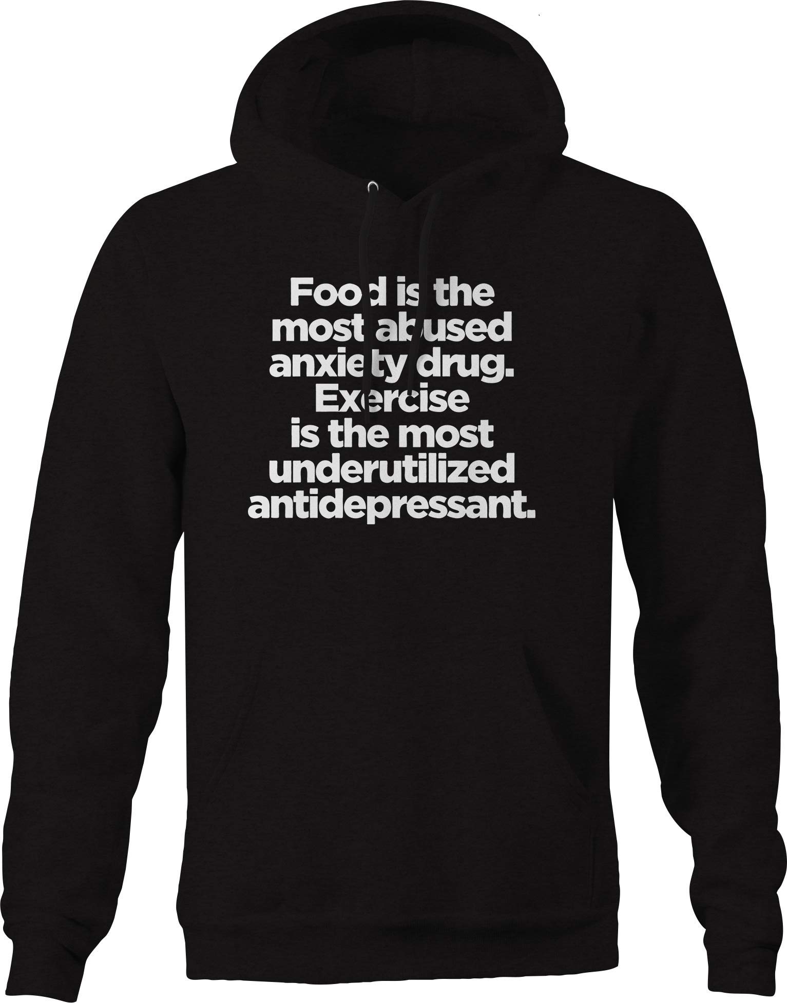 Men's Novelty Food & Exercise Natural Health Hoodie - Black | Gym, Running, Casual Wear