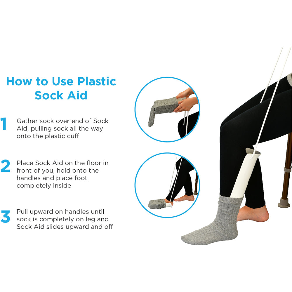 Best Sock Aid for Elderly & Disabled - Hard Plastic Design for Easy Dressing - Essential Mobility Aid for Seniors & Arthritis Patients