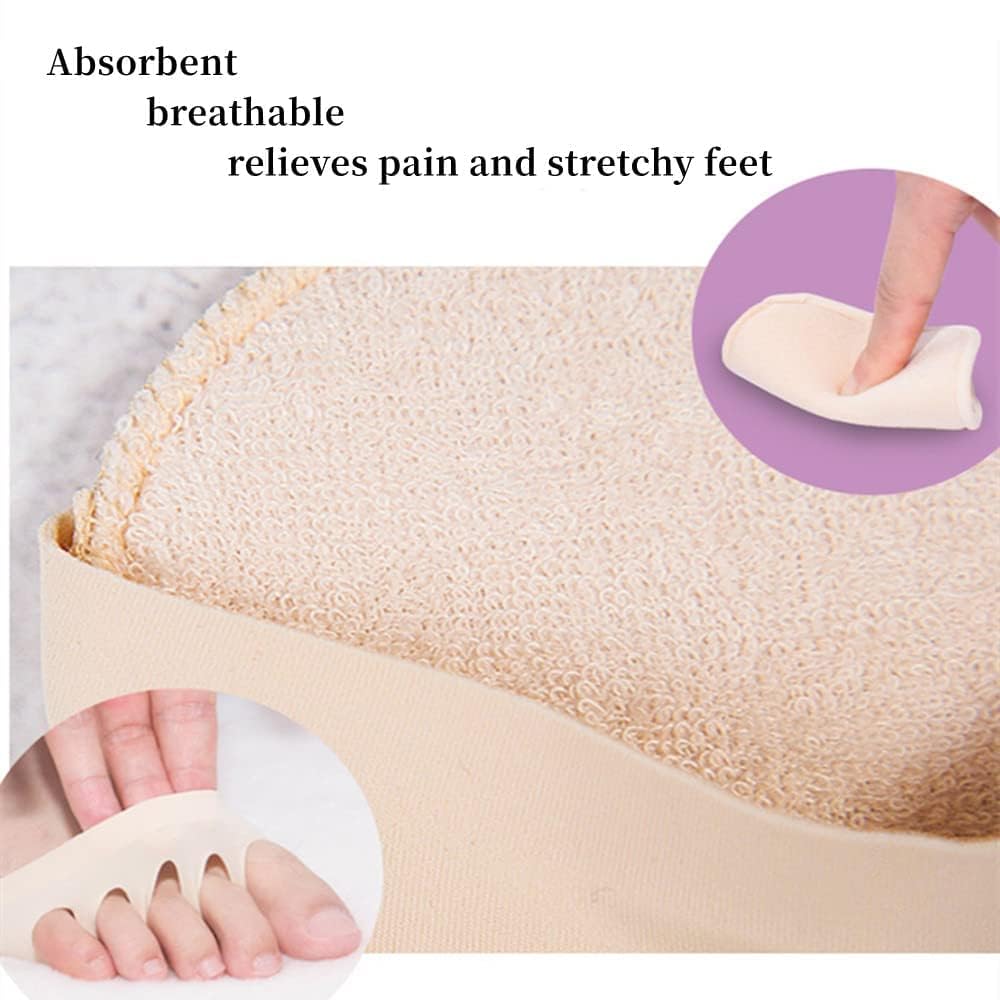 Prishva® Women's Forefoot Pads for High Heels - Non-Slip Toe Socks, Reusable Ball of Foot Cushions with Honeycomb Fabric, Metatarsal Pads & Invisible Forefoot Socks for All-Day Comfort - Perfect for Work, Parties and Special Occasions