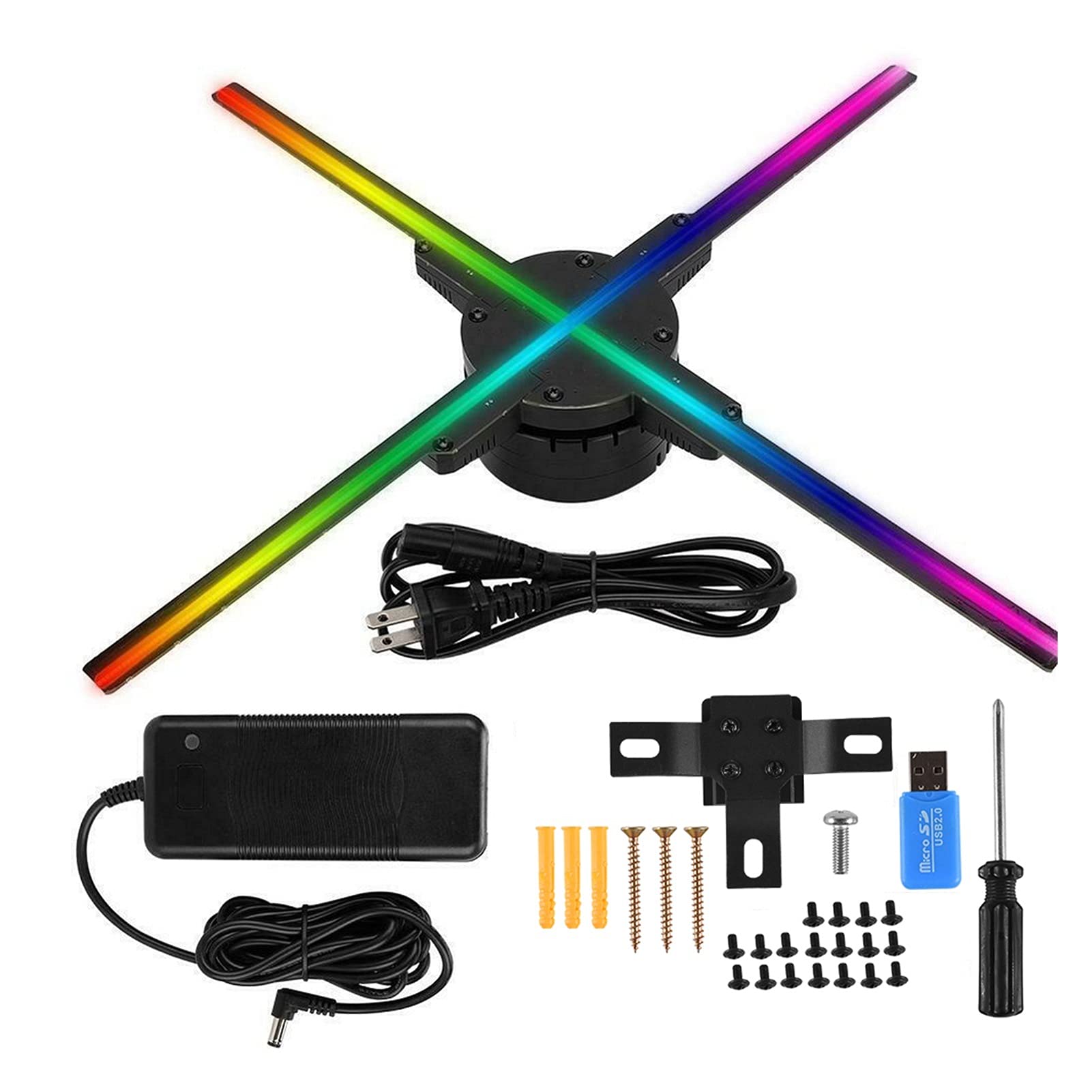 3D Hologram Fan Projector - WiFi Enabled 56CM Holographic RGB LED Display for Parties, Advertising & Christmas Decorations | Rotating 3D Holograms for Events, Retail Displays & Home Decor