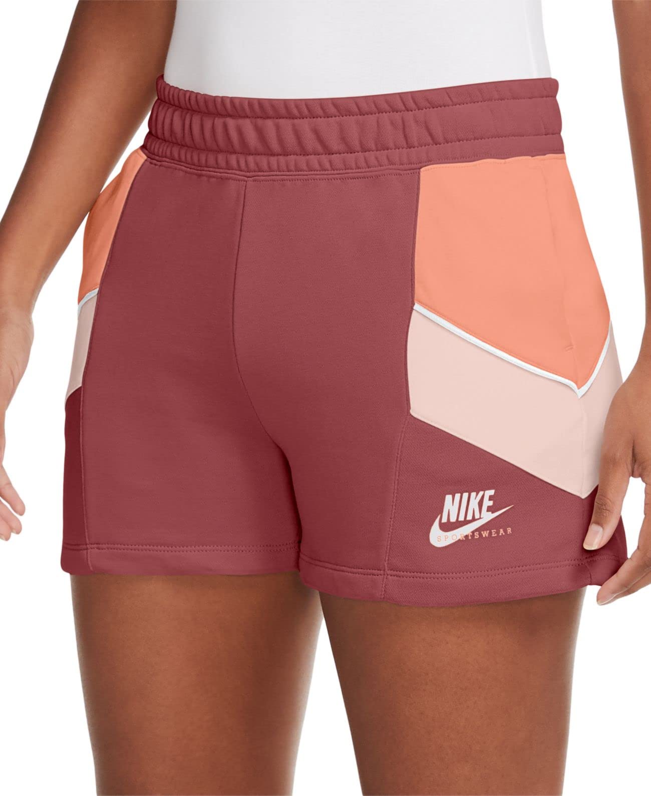 Nike Women's Colorblocked Pull-On Athletic Shorts - Canyon Rust (X-Large) | Comfortable Workout Shorts for Running, Yoga & Gym | Casual Summer Wear