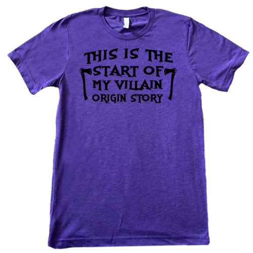 Unisex Villain Origin Story T-Shirt - Funny Graphic Tee for Superhero Fans & Comic Lovers - Perfect for Cosplay, Halloween & Geek Fashion