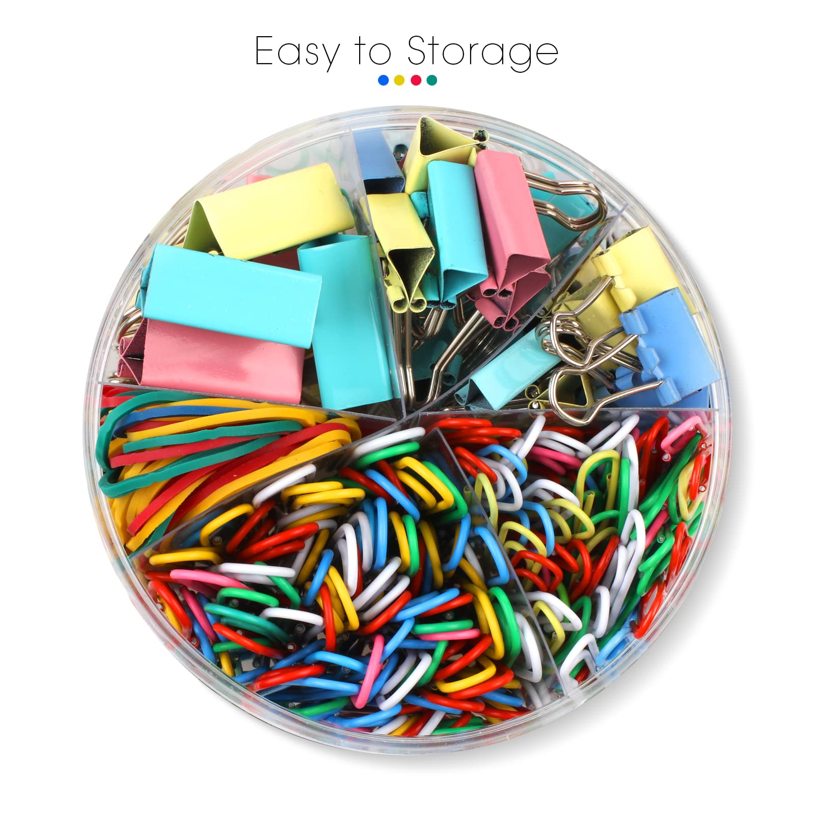300 Pcs Paper Clips, Binder Clips & Rubber Bands Set - Assorted Sizes Office Supplies for Organizing Documents, School Projects, Teacher Desk Essentials & Home Office Organization