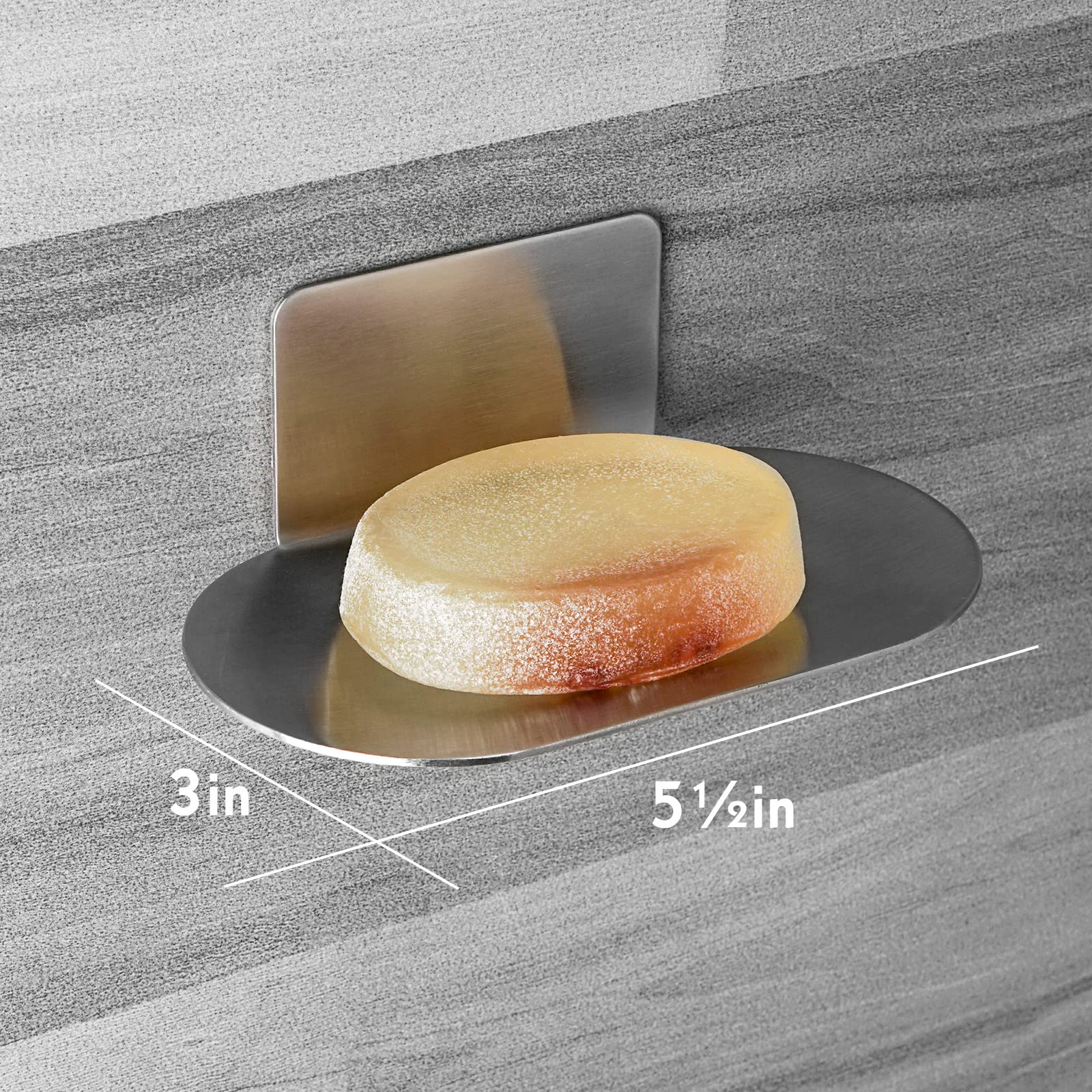 3-Slot Stainless Steel Soap Dish for Shower - Brushed Silver Wall Mounted Soap Holder with Self-Adhesive, Rustproof Bathroom Organizer for Shampoo, Body Wash & Bar Soap - Perfect for Showers, Bathtubs & Wet Areas