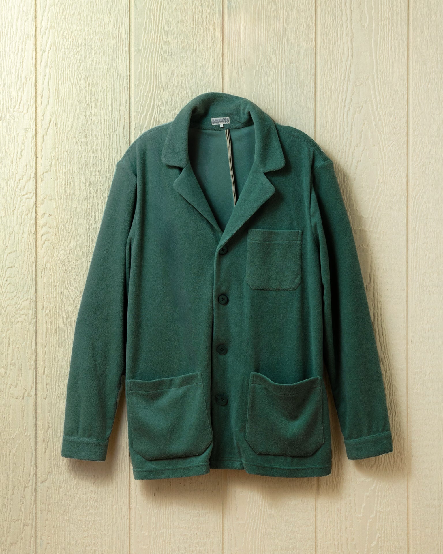 Bermuda Green Terrycloth Loafer Jacket for Men - Comfortable Casual Wear for Spring & Fall Outfits