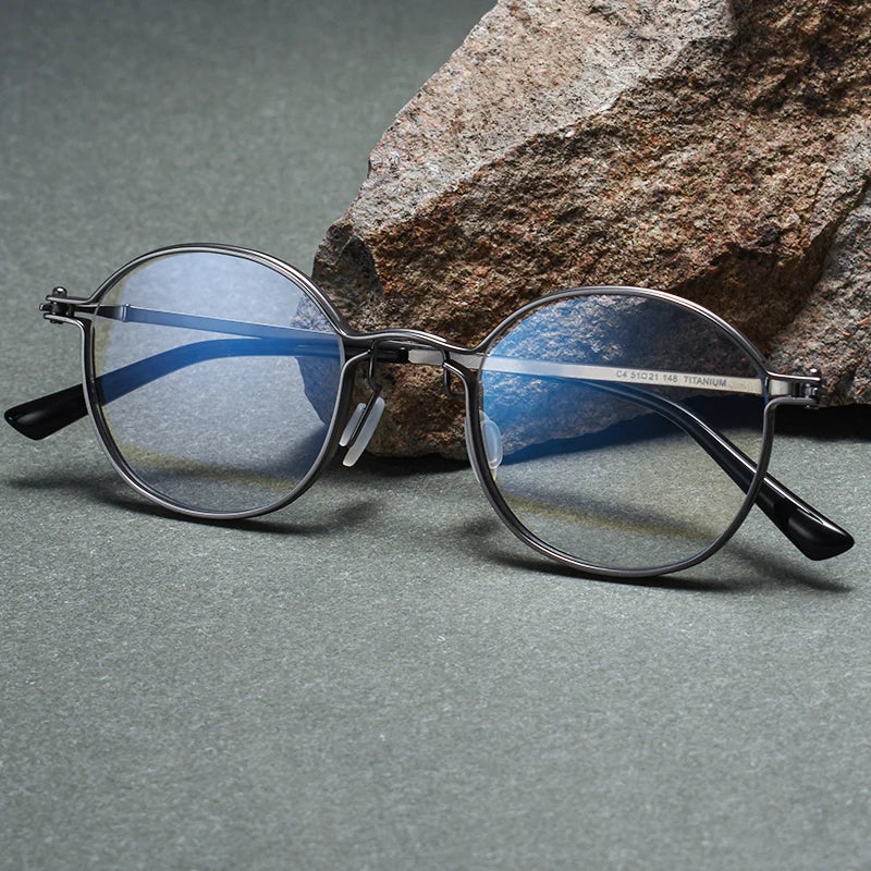 Stylish Unisex Black Titanium Eyeglasses - Oval Square Full Rim Frame 5897 | Perfect for Work, Reading & Fashion Accessories