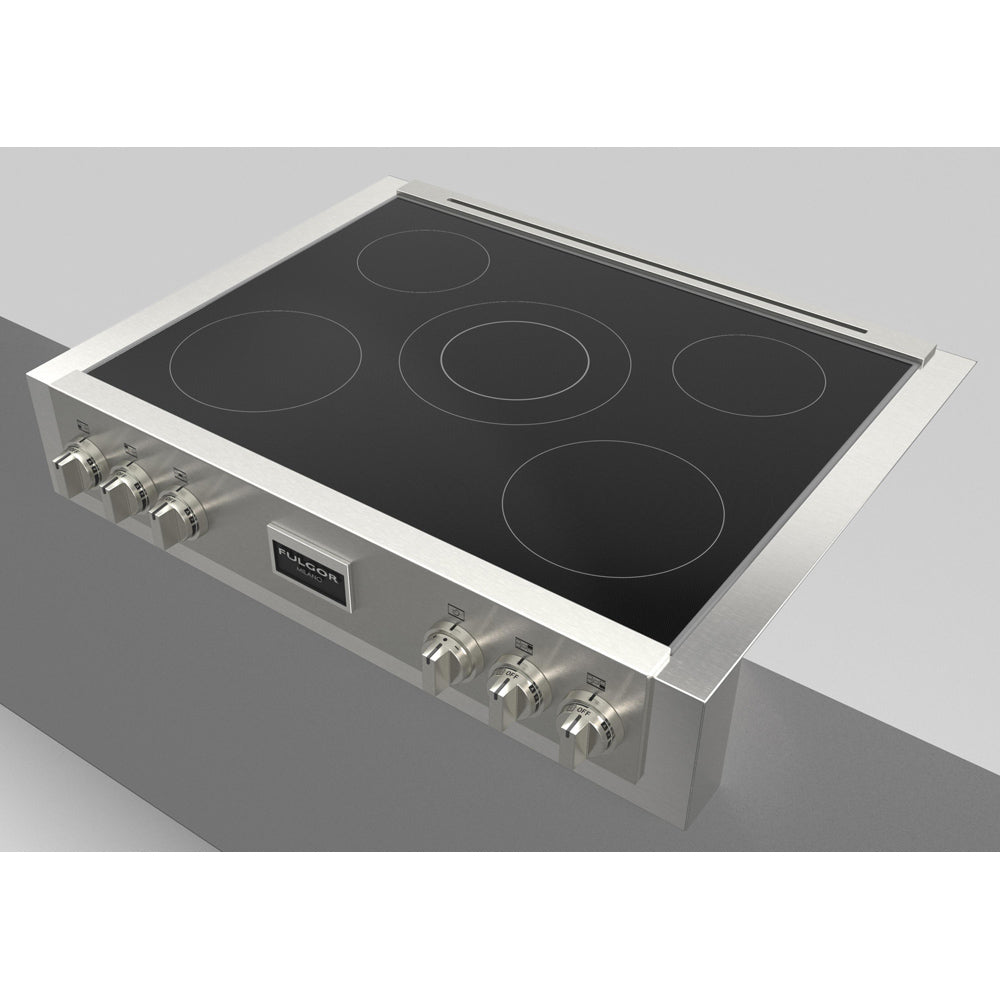 Fulgor Milano 36 Inch 600 Professional Series Stainless Steel Induction Cooktop with Glass Ceramic Top - F6IRT365S1 - Perfect for Modern Kitchens & Professional Cooking