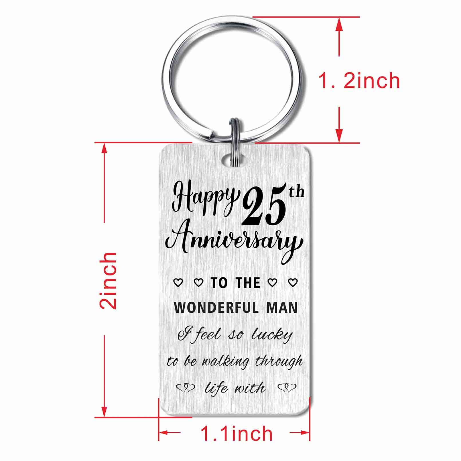 HYHYDHP 25th Anniversary Keychain - Elegant Gift for Husband, Men's Wedding Anniversary Present - Perfect for 25 Year Milestone Celebrations & Romantic Surprises