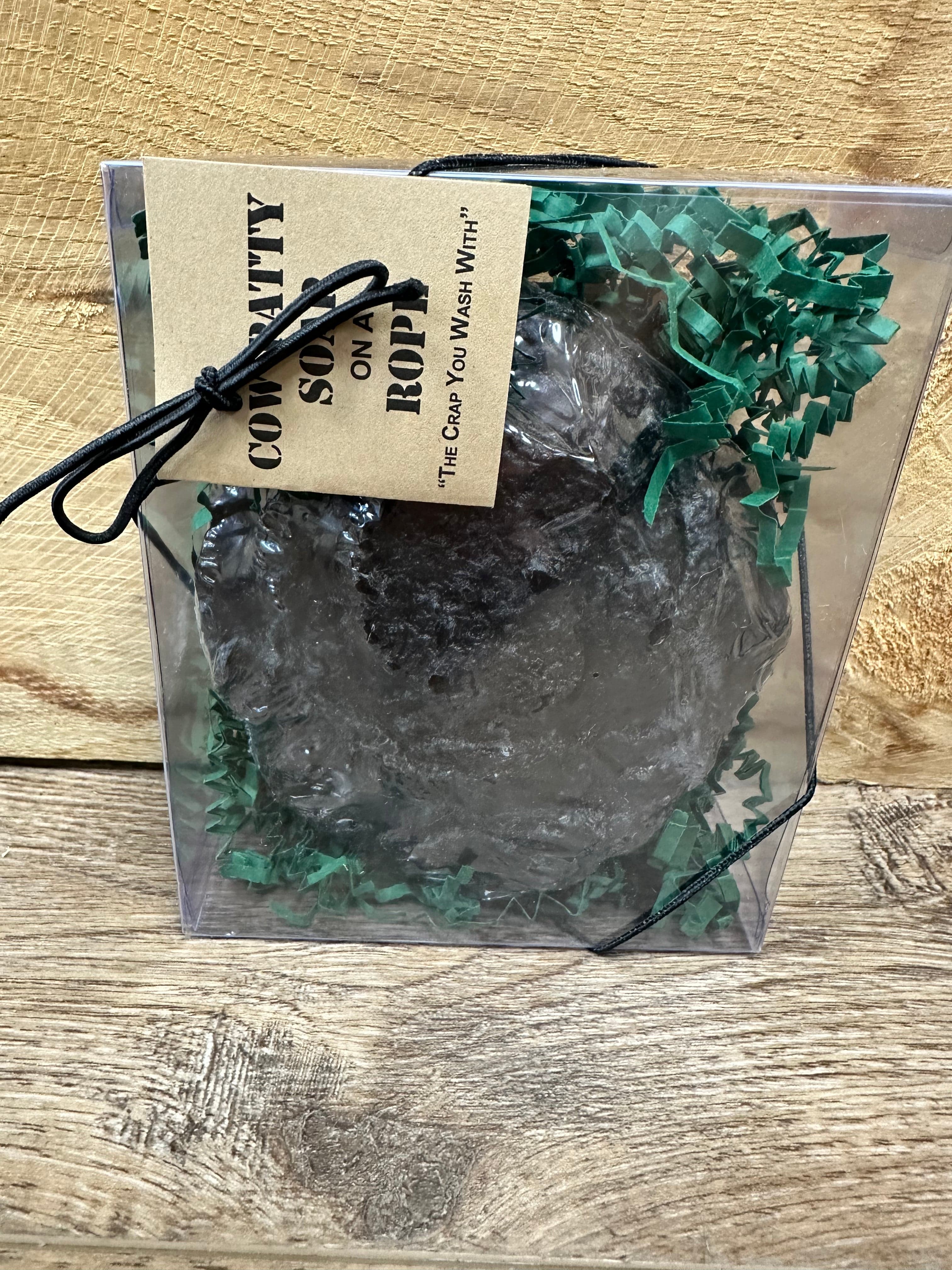 Organic Cow Patty Soap on a Rope - Natural Handmade Soap with Exfoliating Properties - Perfect for Farmhouse Bathrooms, Rustic Gifts, and Country Living Enthusiasts