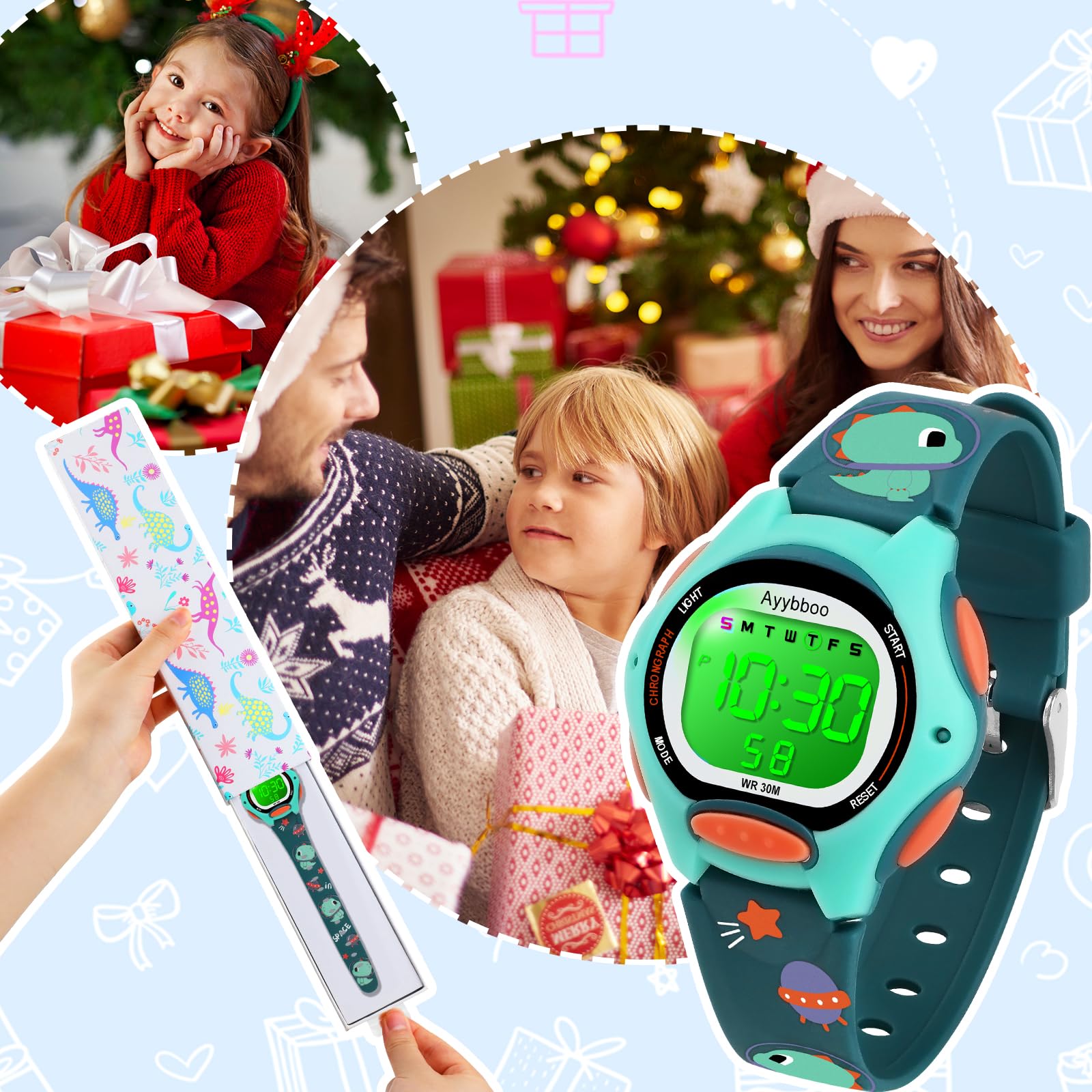 **Kids Digital Watch with 7 Color Lights - Waterproof, Alarm & Stopwatch - Cute Wristwatch for Girls & Boys Ages 5-13 - Perfect Gift for Birthdays, School & Outdoor Play**