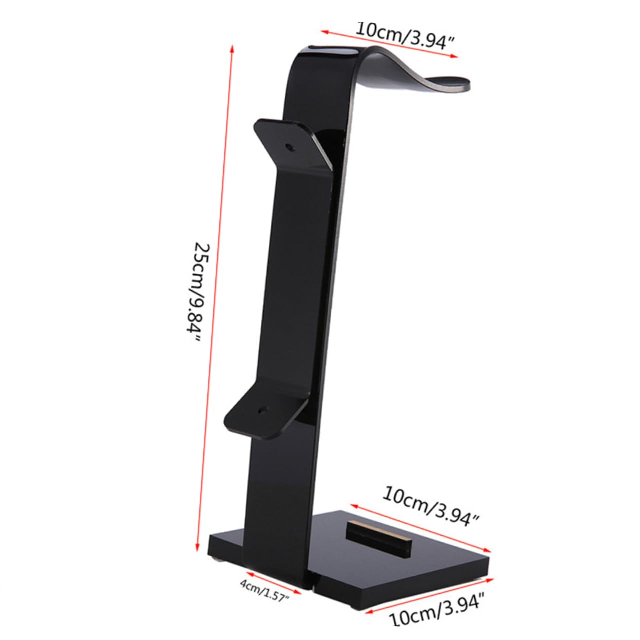 Healeved Acrylic Headphone Stand - Modern Headphones Holder for Desk, Gaming & Office Use - Durable Headphone Accessories for Sony, Bose, Beats & AirPods (Space Saving Design for Home & Studio Setup)
