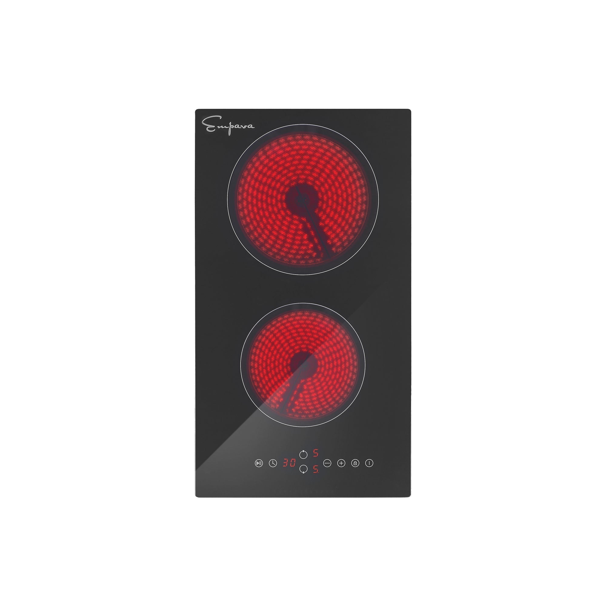 Empava 12 Inch Black Electric Radiant Cooktop - 12REC10 - Fast Heating, Energy Efficient for Modern Kitchens | Perfect for Home Cooking, Baking & Entertaining