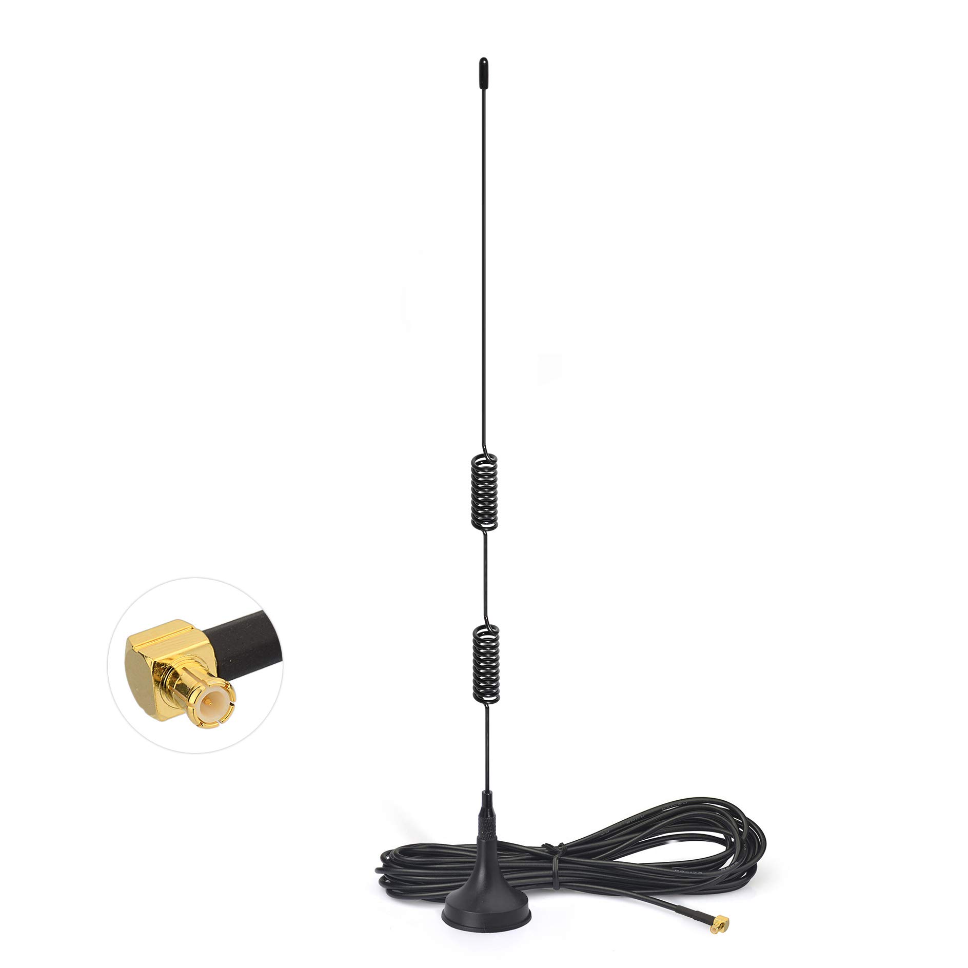 Bingfu Universal Car Antenna with MCX Connector & Magnetic Base - Compatible with Vehicle, Truck, SUV, RV, Marine Boat - Car Stereo Antenna for Radio Head Unit, CD Media Receiver Player - Perfect for Road Trips & Off-Road Adventures