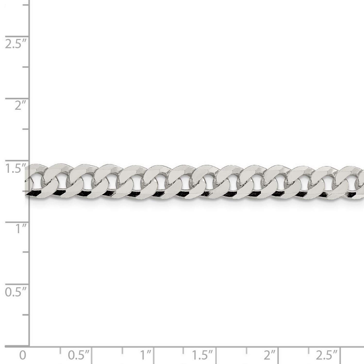 .925 Sterling Silver Beveled Curb Chain Necklace, Bracelet or Anklet - Elegant Jewelry for Women & Men - Perfect for Gifts, Parties & Everyday Wear