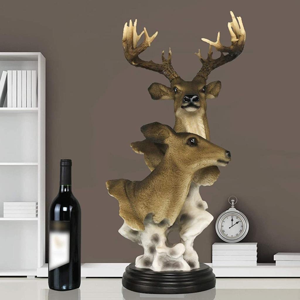 Deer Head Tabletop Statue - Handcrafted Animal Sculpture for Home Decor, Living Room, Office & Hotel Reception Desk | Unique Gift Idea for Nature Lovers & Interior Design
