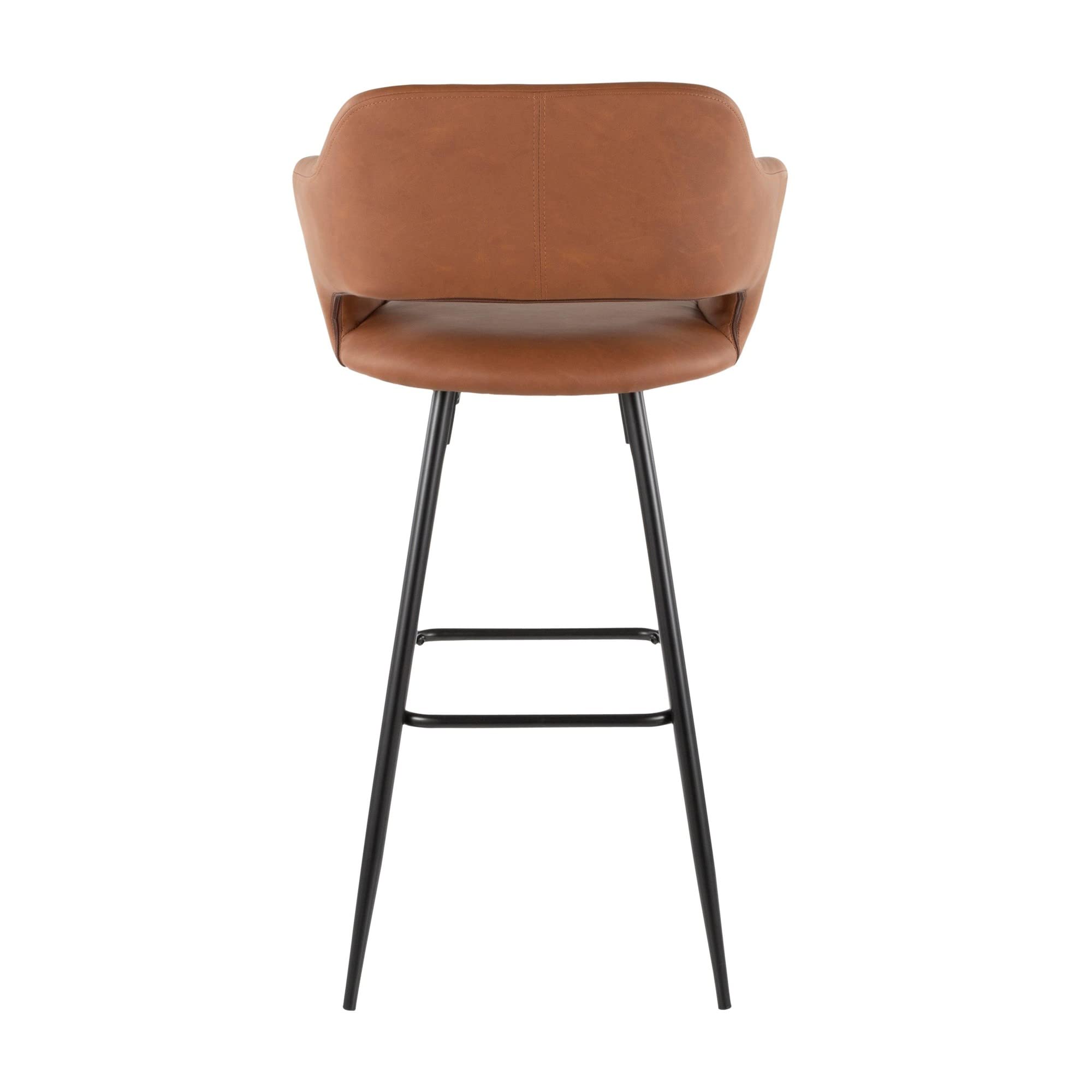 LumiSource Margarite Bar Stool Set of 2 - Modern Black Bar Chairs for Kitchen Island, Breakfast Nook & Home Bar - Adjustable Height Counter Stools for Dining & Entertaining