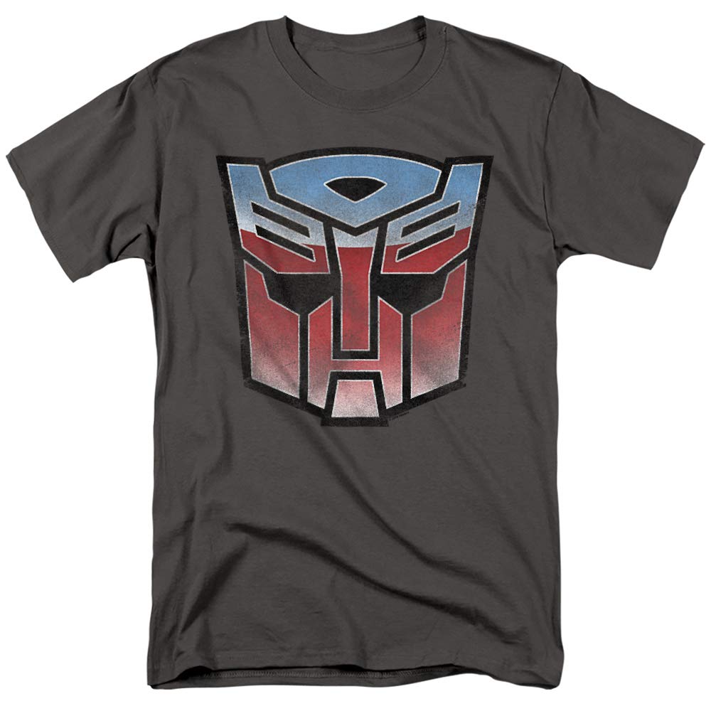 Vintage Transformers Autobot Logo Unisex T-Shirt for Men & Women - Charcoal, Large - Perfect for Cosplay, Comic Con & Casual Wear