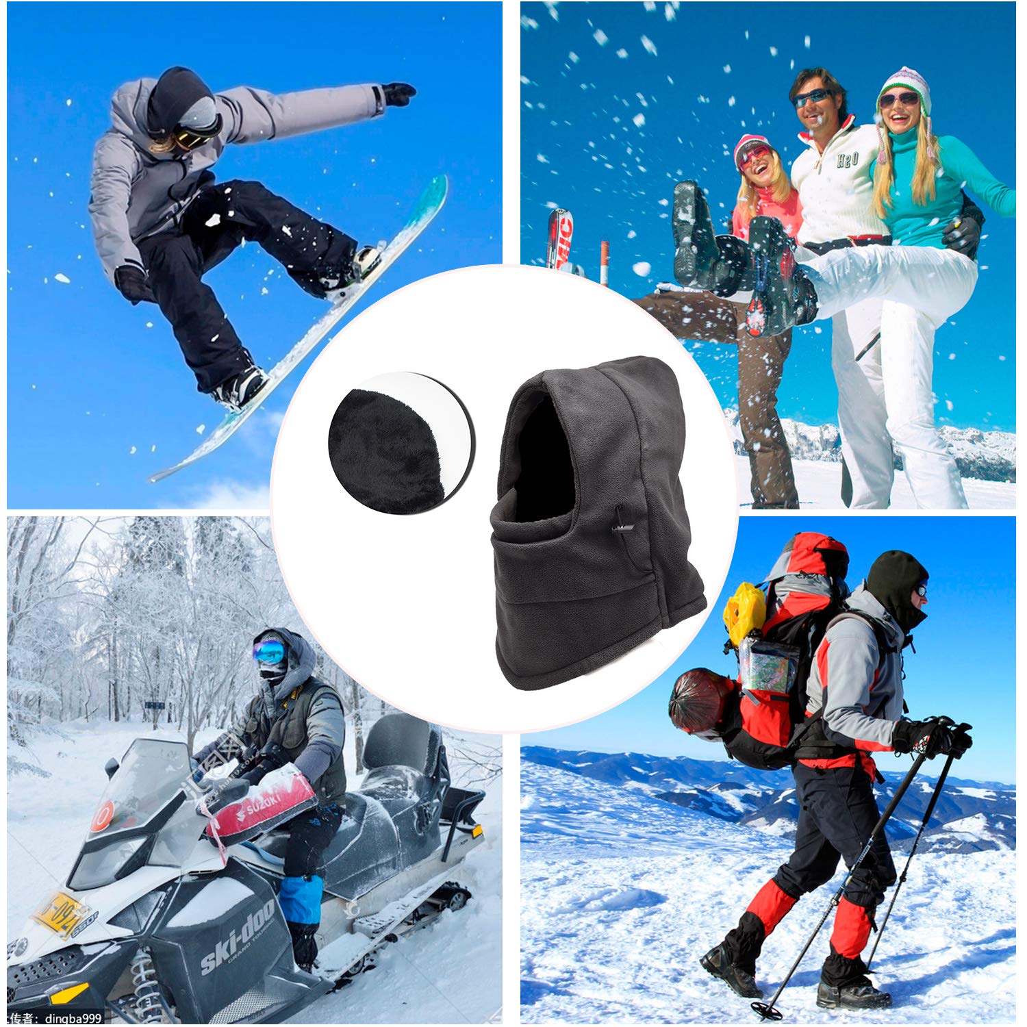 Windproof Thermal Balaclava Face Mask for Men & Women - Cold Weather Ski Mask for Winter Sports, Running & Outdoor Activities