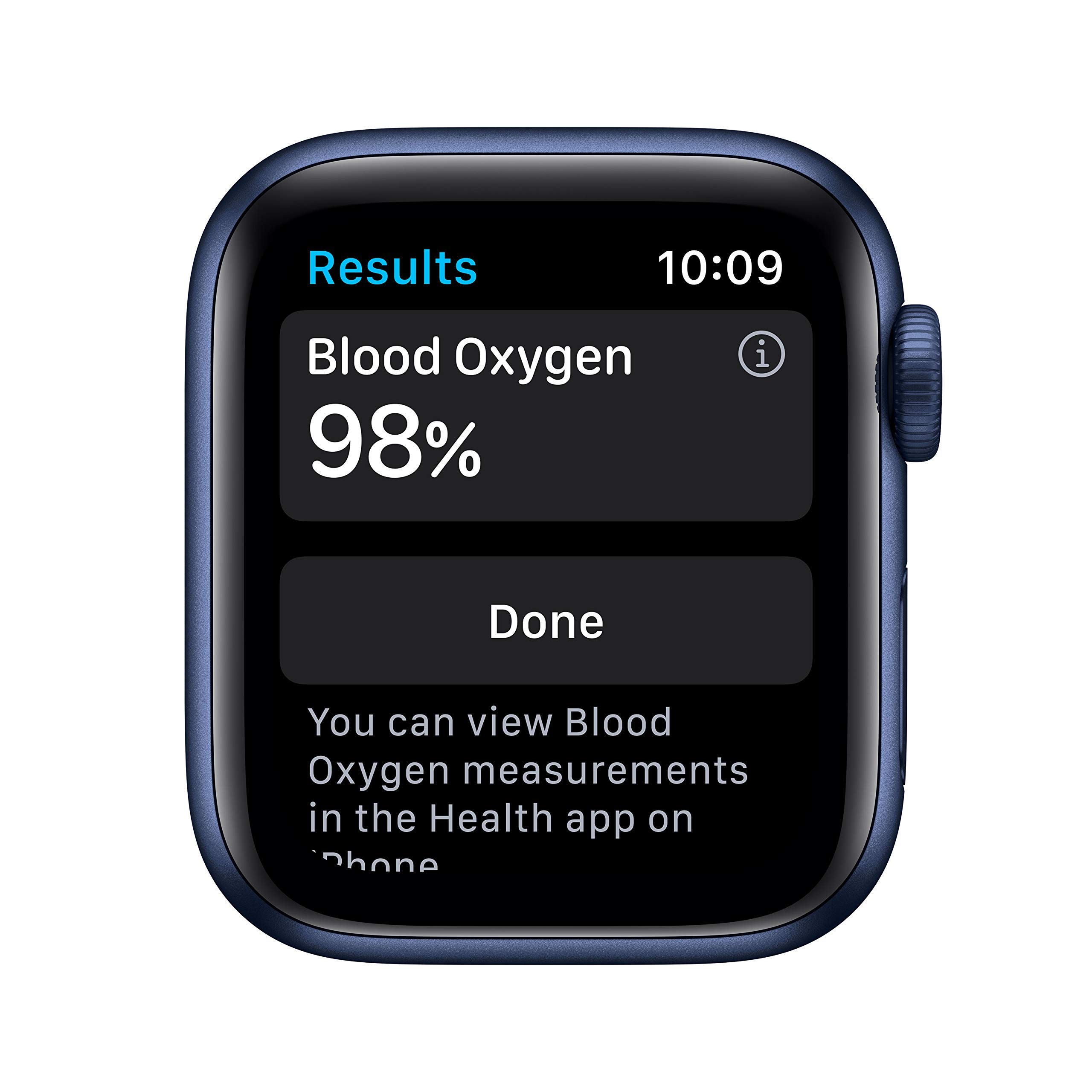Apple Watch Series 6 (GPS, 40mm) - Blue Aluminum Case with Deep Navy Sport Band - Renewed Premium Smartwatch for Fitness Tracking, Heart Rate Monitoring & iPhone Connectivity - Perfect for Running, Swimming & Daily Activity Tracking