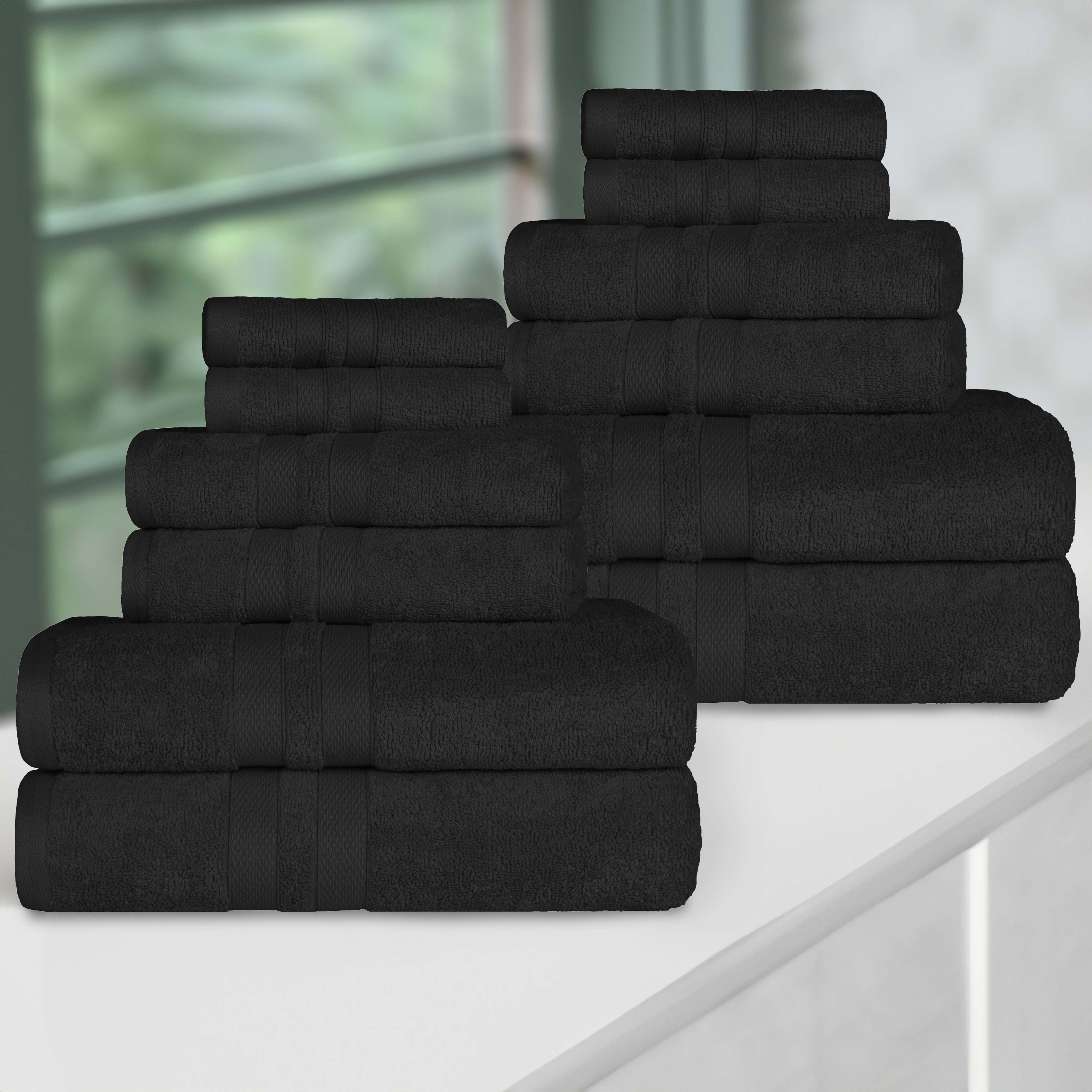 Premium 12-Piece Ultra Soft Cotton Towel Set - Super Absorbent, Quick Drying Bath & Beach Towels for Spa, Gym, Pool, and Home Use