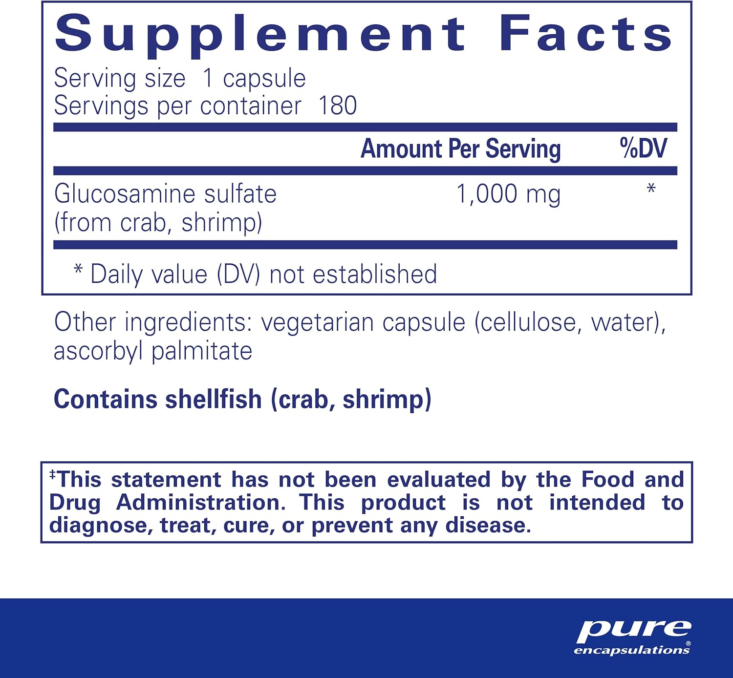 Pure Encapsulations Glucosamine Sulfate 1000mg - Premium Joint Support Supplement for Active Adults & Seniors | Supports Cartilage Health & Mobility | Ideal for Athletes, Fitness Enthusiasts & Aging Adults