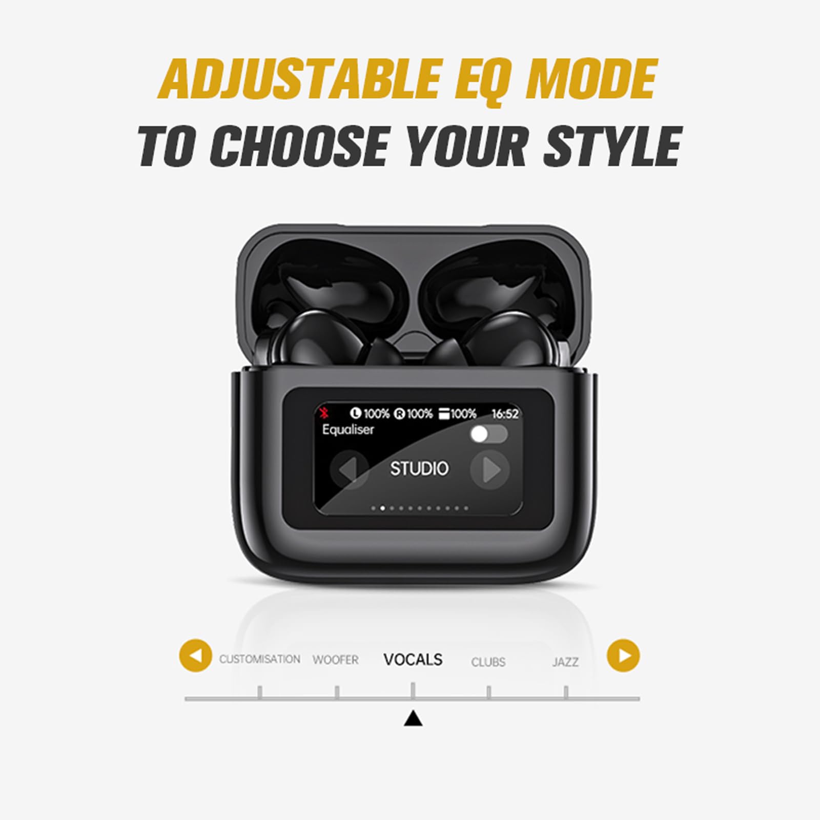 AI Language Translator Earbuds - Real-Time Bilingual Translation for iPhone & Android | Wireless Bluetooth Earbuds with Touch Screen | Perfect for Travel, Business Meetings & Language Learning