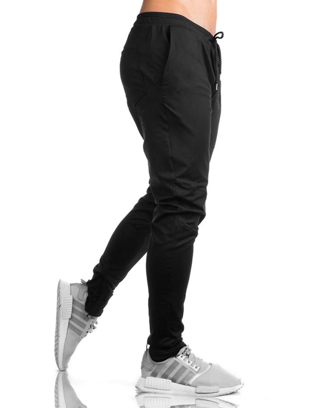 TBMPOY Men's Slim Fit Tapered Joggers Sweatpants with Ankle Zipper - Athletic Running Track Workout Pants with 4 Pockets - Perfect for Gym, Yoga, Travel & Casual Wear
