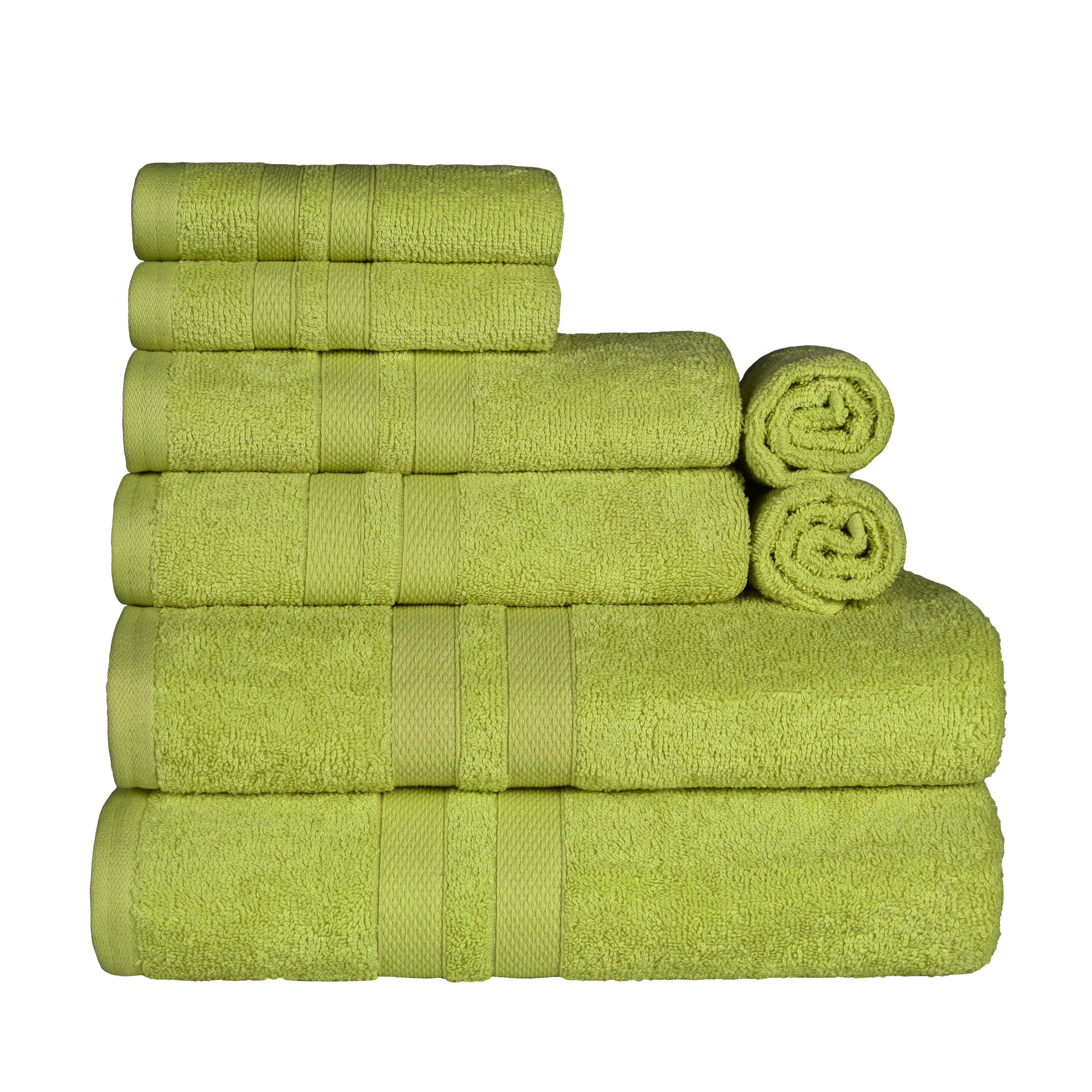 Ultra Soft Cotton Absorbent 8-Piece Towel Set - Premium Bath & Hand Towels for Spa, Gym, and Home Use - Quick Dry & Highly Absorbent